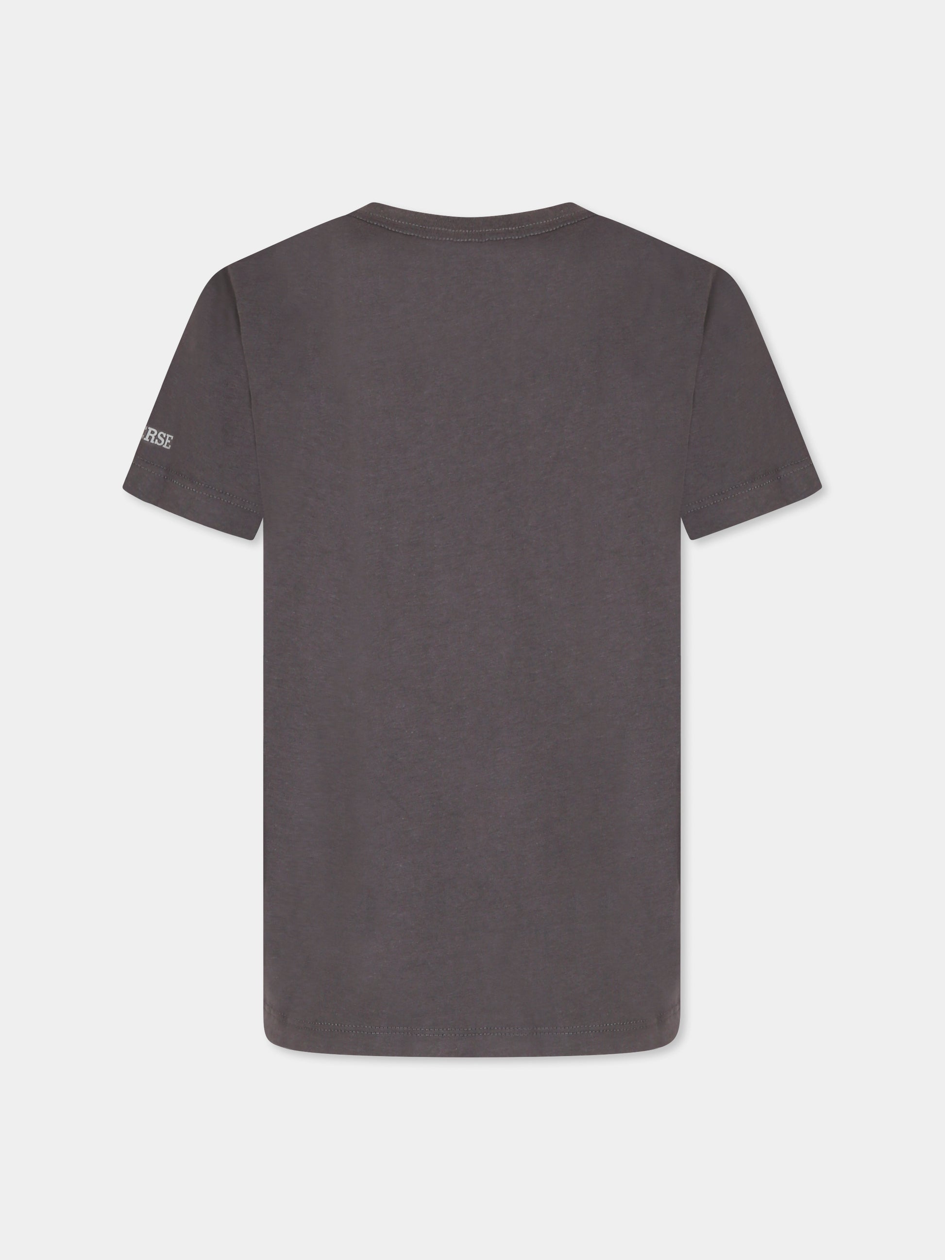 T-shirt grigia per bambina con stampa sneaker,Converse,4CG818 GDA