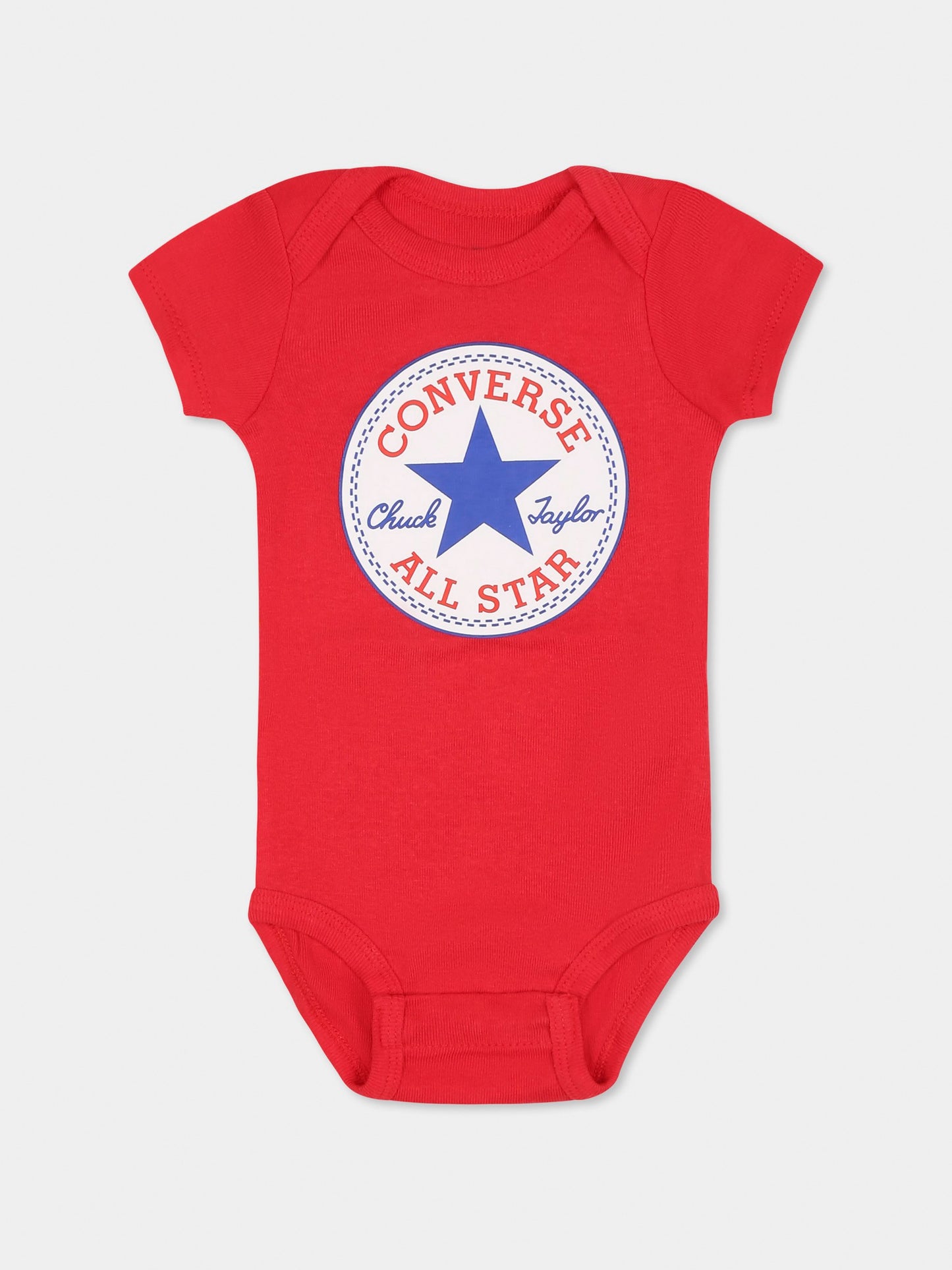 Set body rosso per neonato con logo,Converse,LC0028 F97