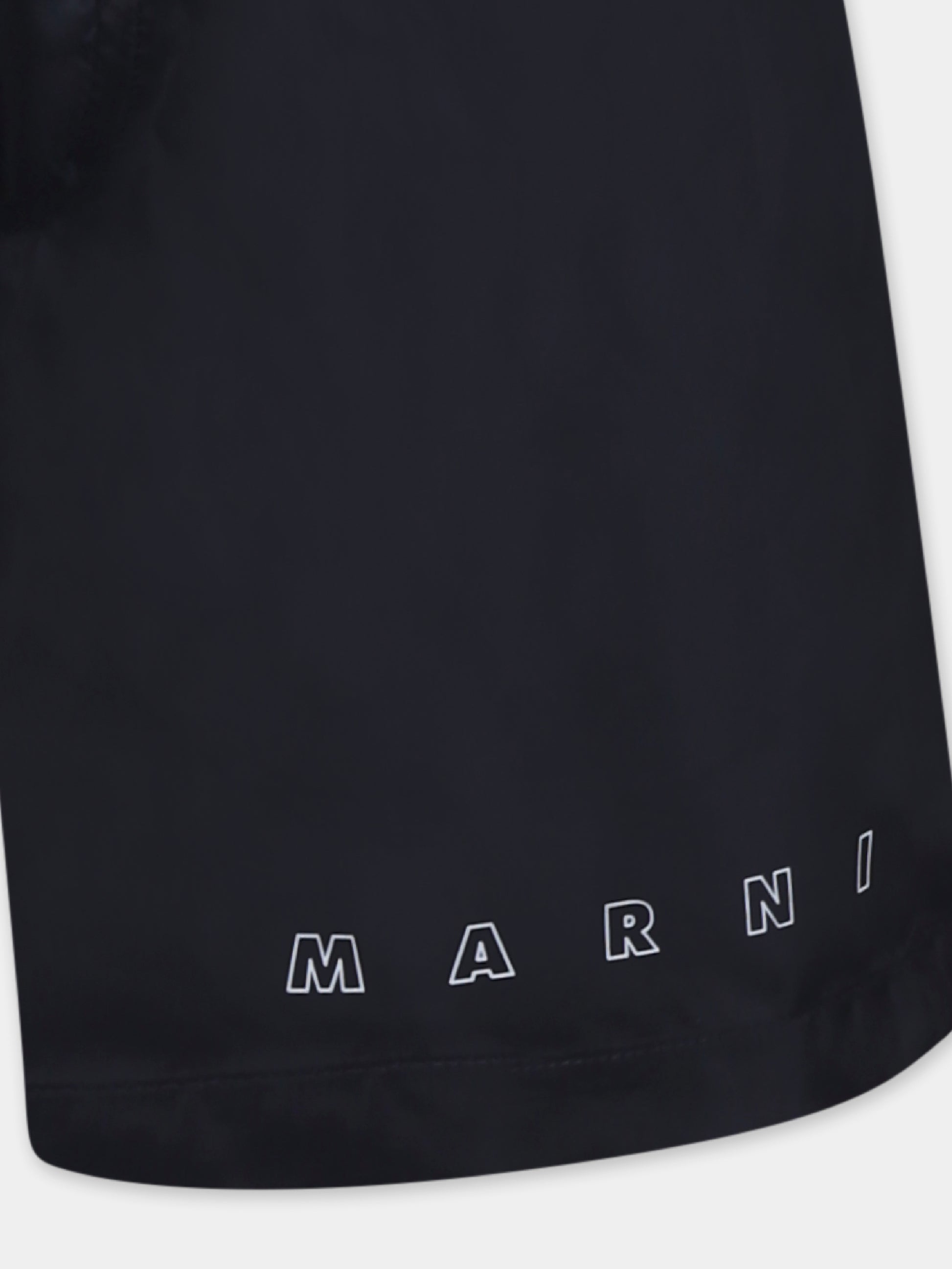 Boxer mare blu per bambino con logo bianco,Marni Kids,M01379 M00SD MM24U 0M803