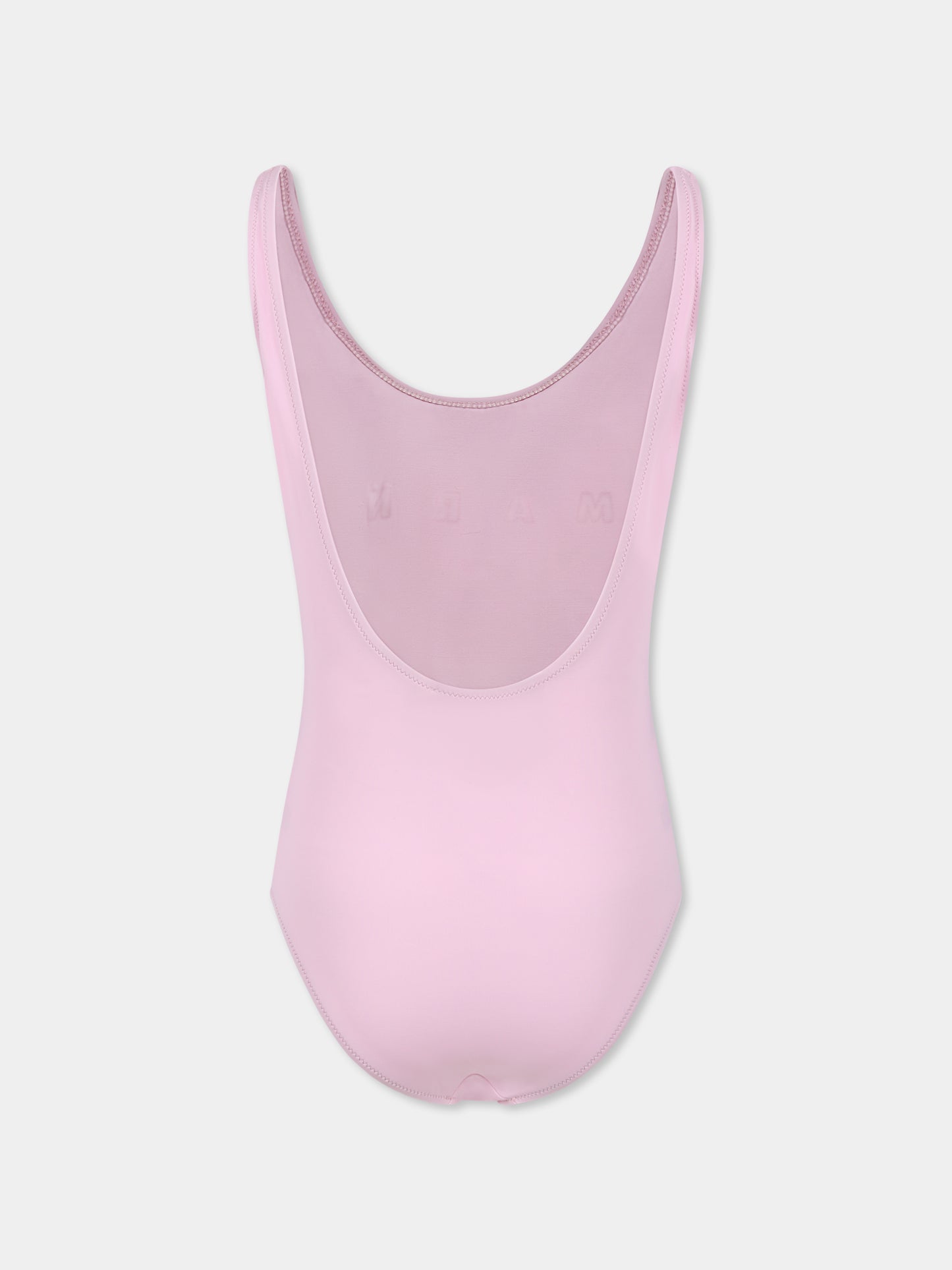 Costume intero rosa per bambina con logo rosso,Marni Kids,M01350 M00M2 MM20F 0M347