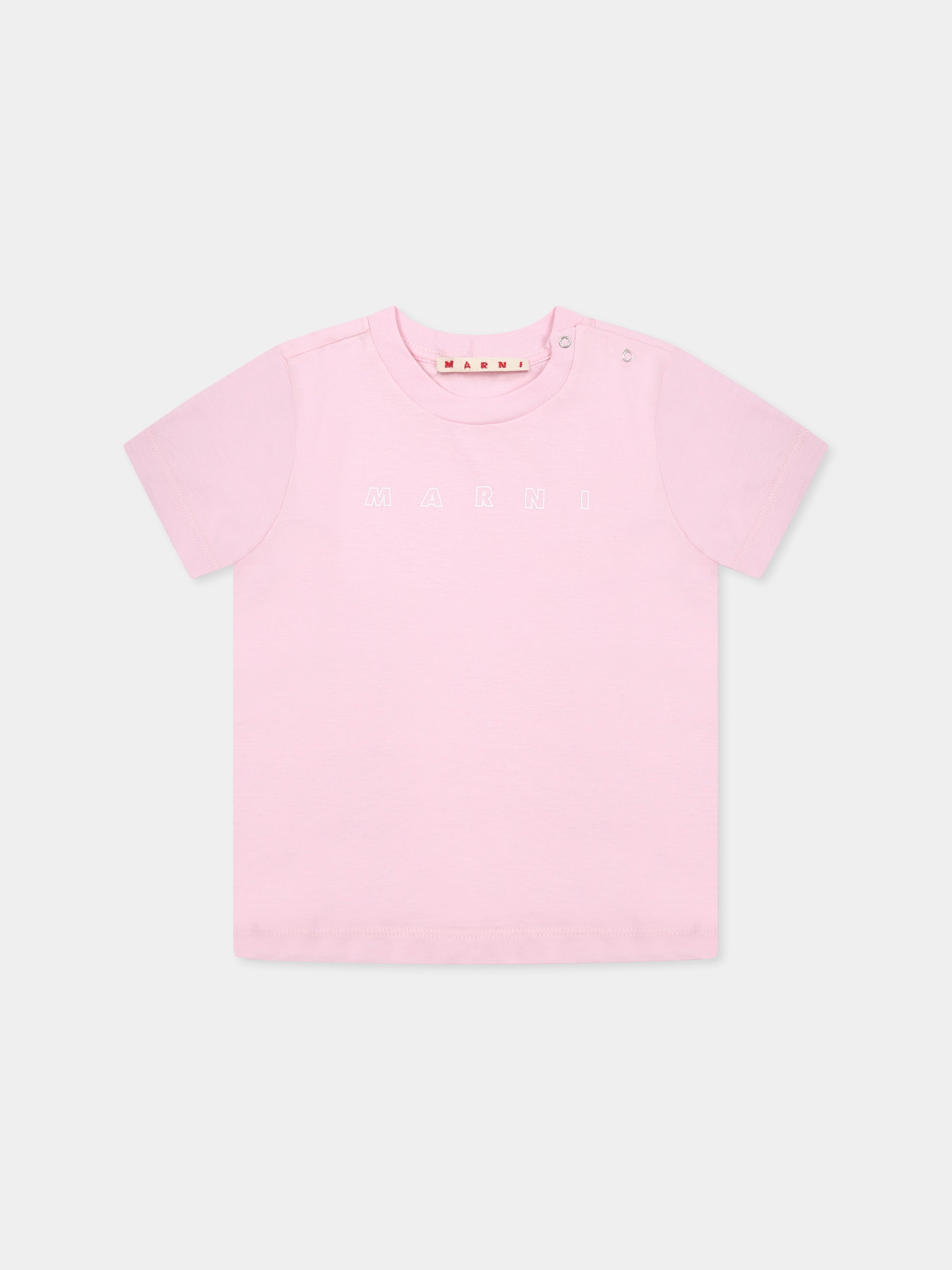 T-shirt rosa per neonata con logo,Marni Kids,M01438 M00RF MT276B 0M347