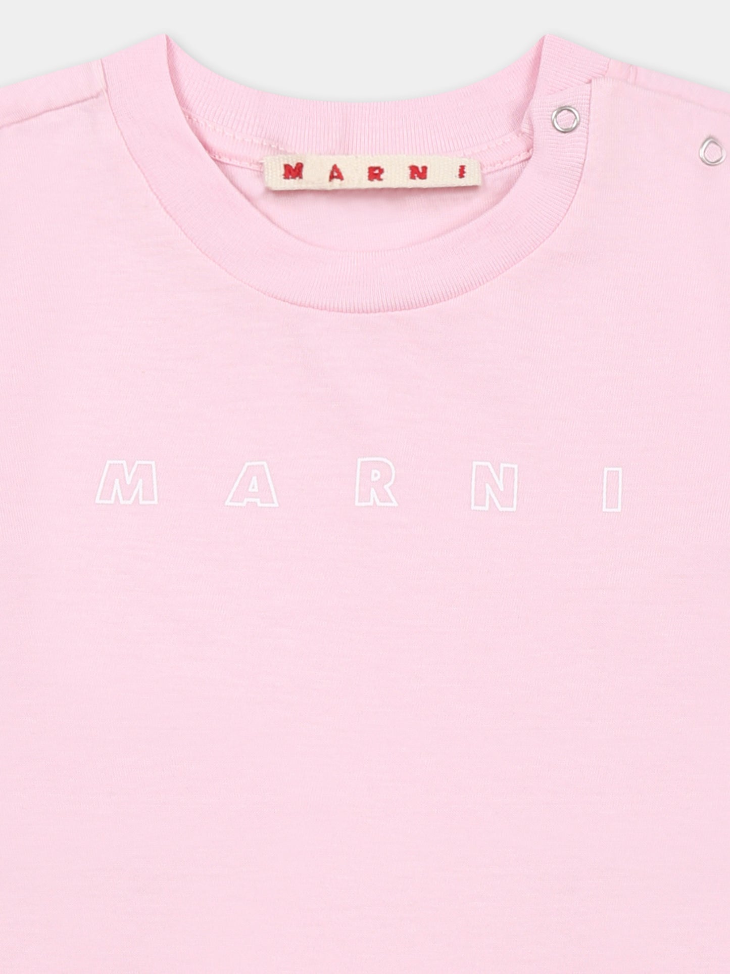 T-shirt rosa per neonata con logo,Marni Kids,M01438 M00RF MT276B 0M347