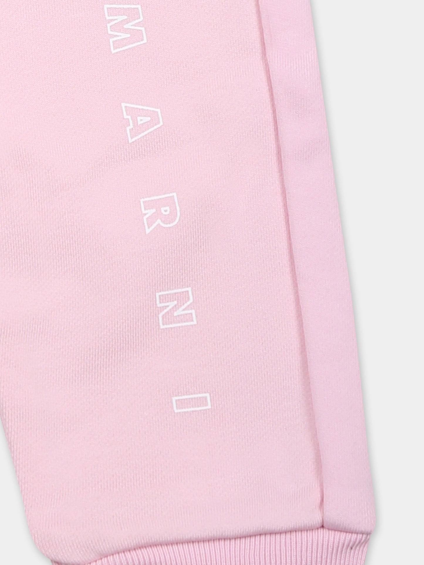 Pink trousers for baby girl with logo