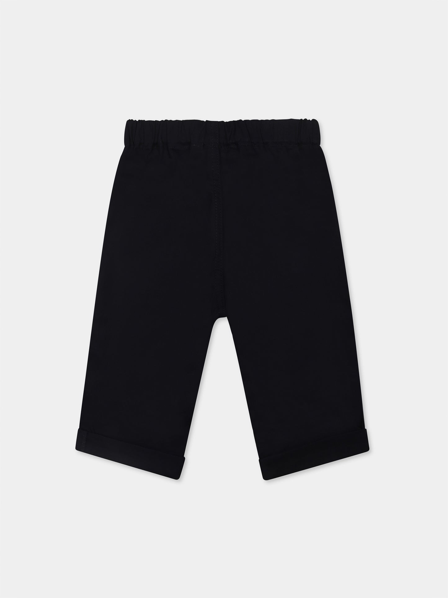 Blue trousers for baby boy with logo