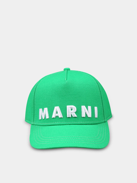 Green hat for kids with logo