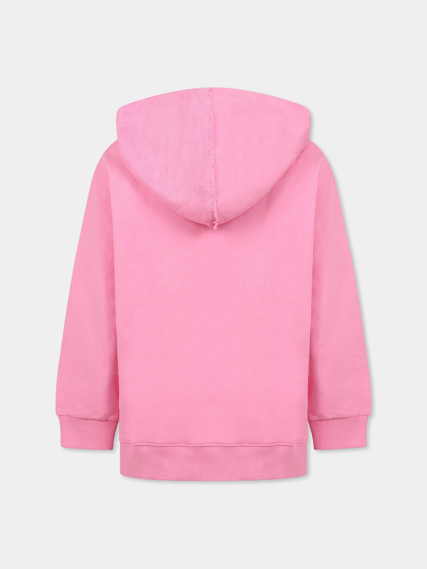 Pink sweatshirt for girl with logo