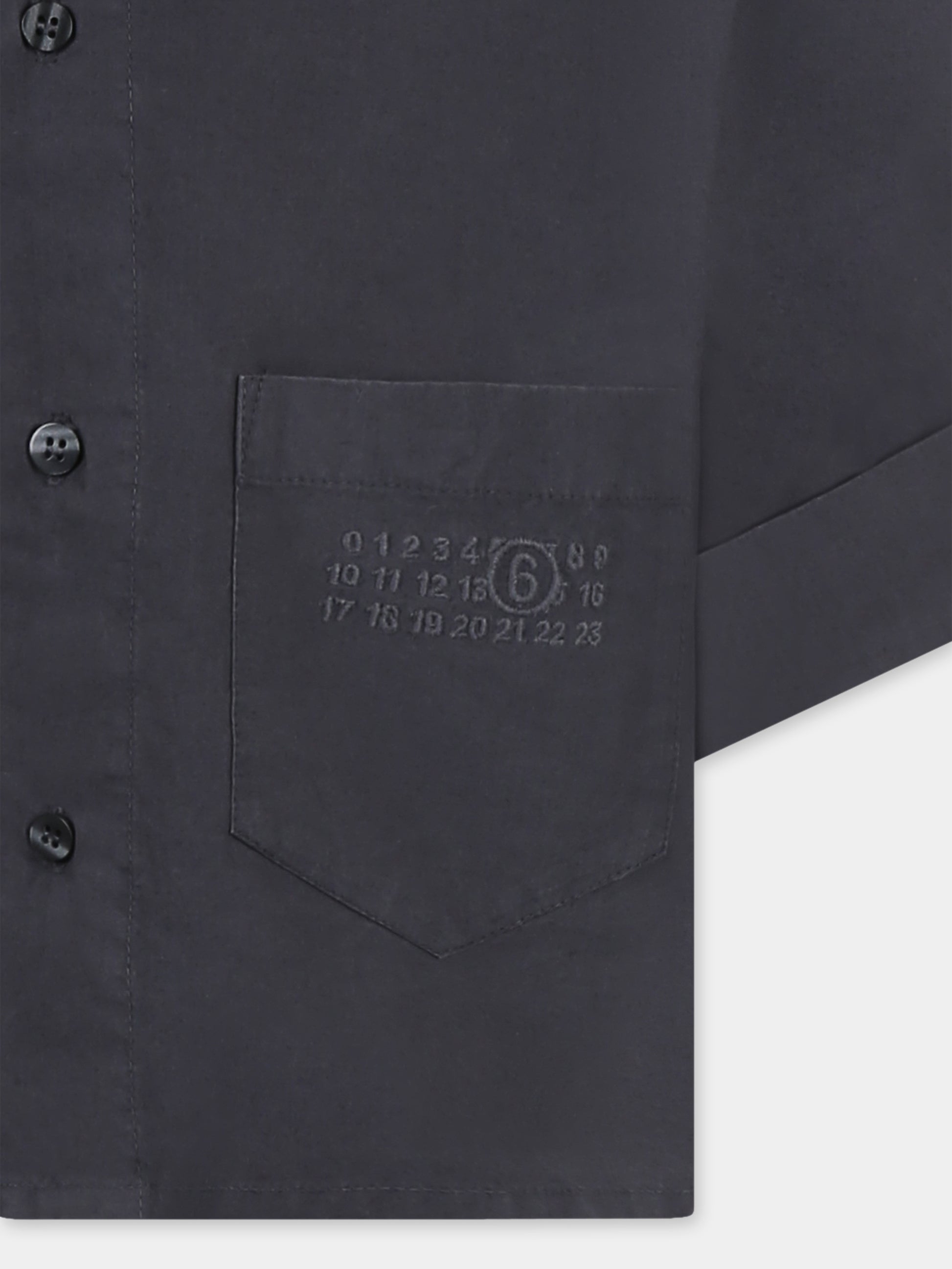 Camicia grigia crop per bambina con logo numerico,Mm6 Maison Margiela,M60511 MM04T MM6C17U M6904