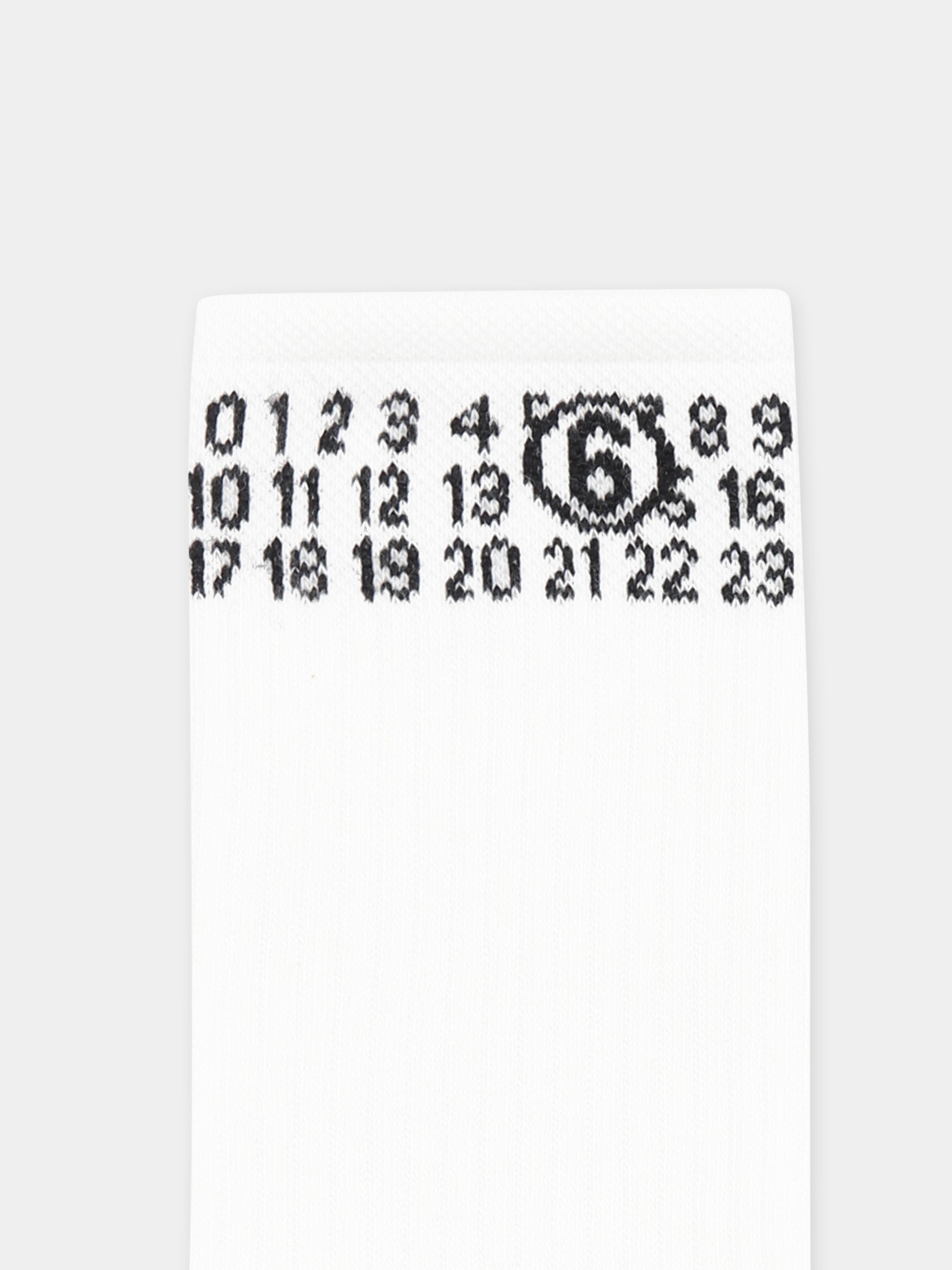 Calze bianche per bambini con logo numerico,Mm6 Maison Margiela,M60571 MM045 MM6Z9U M6100