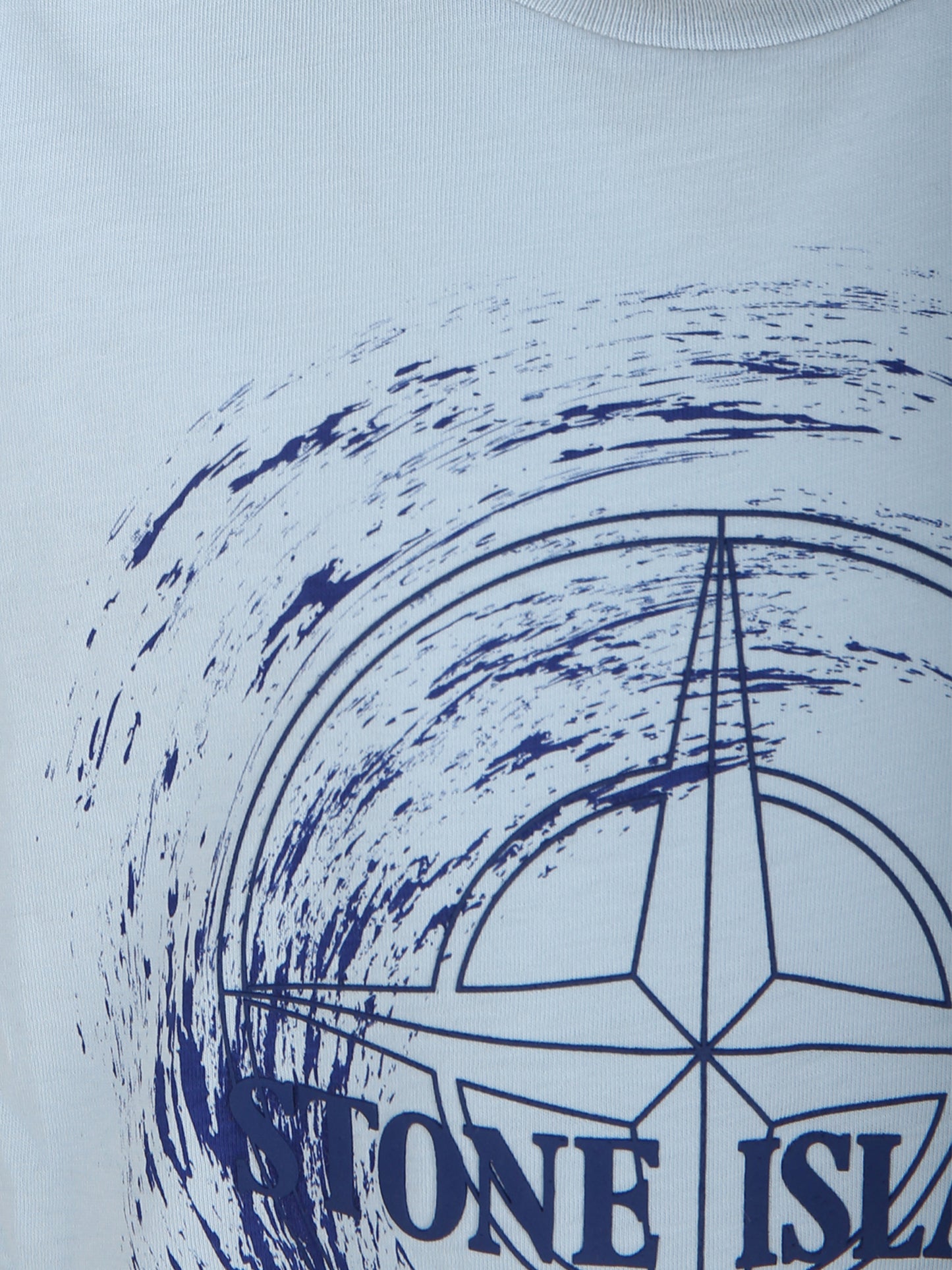 T-shirt celeste per bambino con logo e bussola,Stone Island Junior,801621072 V0040