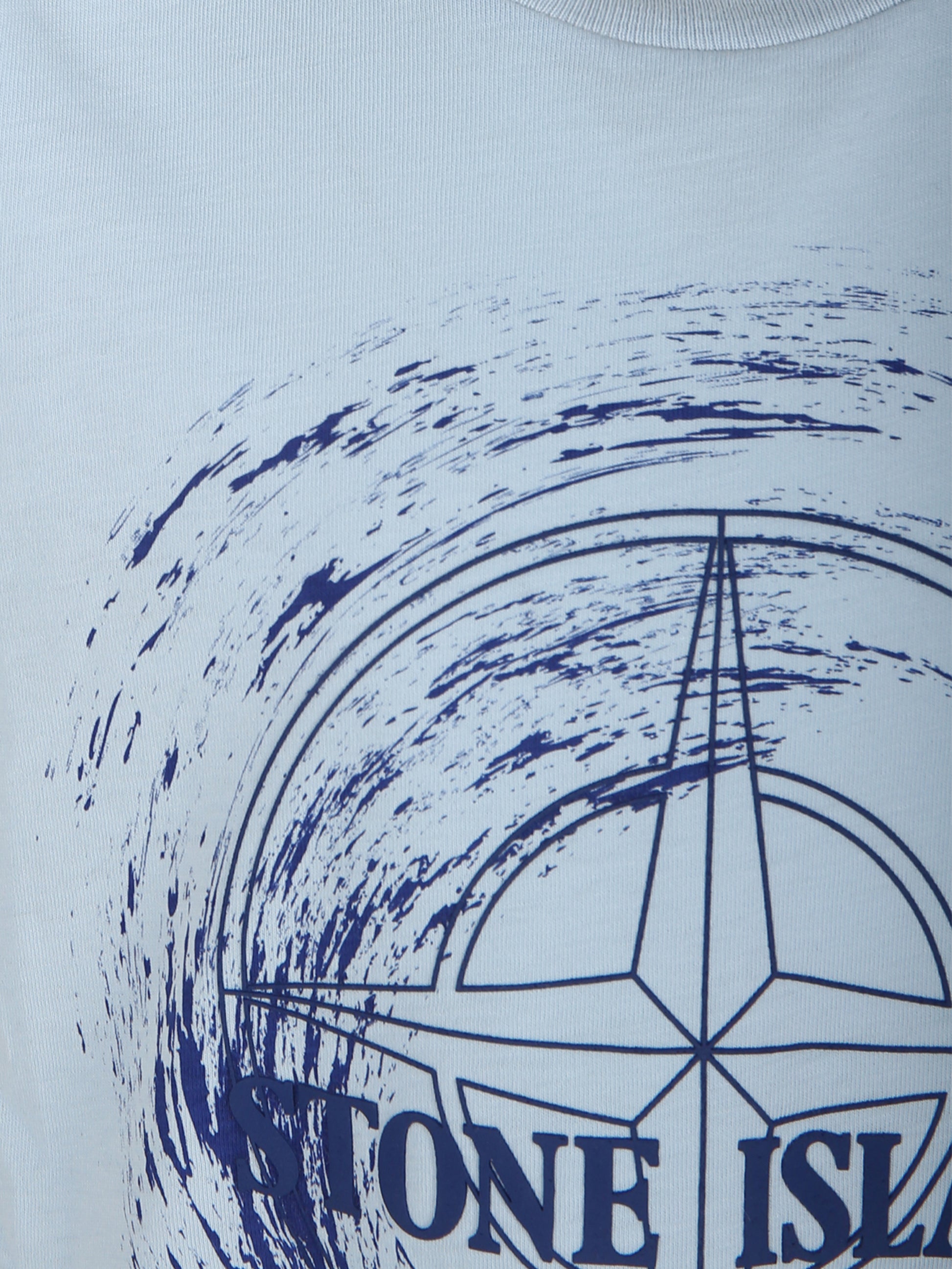 T-shirt celeste per bambino con logo e bussola,Stone Island Junior,801621072 V0040