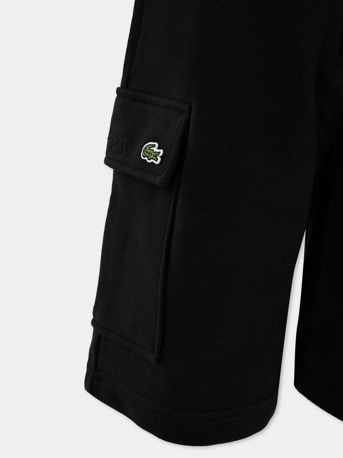 Shorts neri per bambino con coccodrillo,Lacoste,GJ7372 031