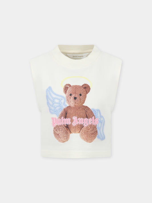 Ivory tank top with Bear print
