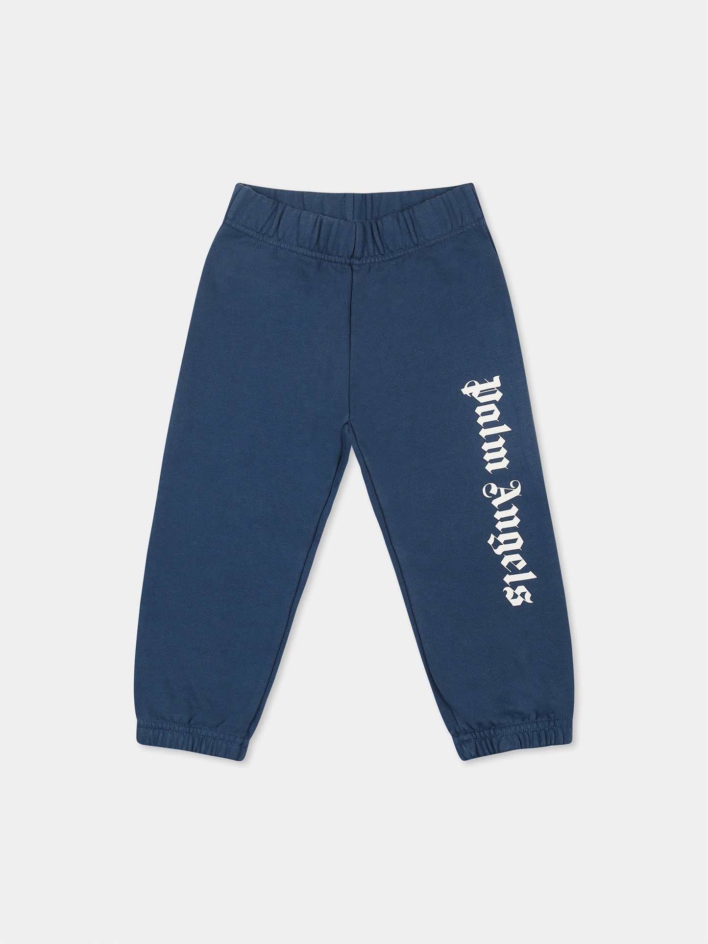 Blue trousers for baby boy with logo