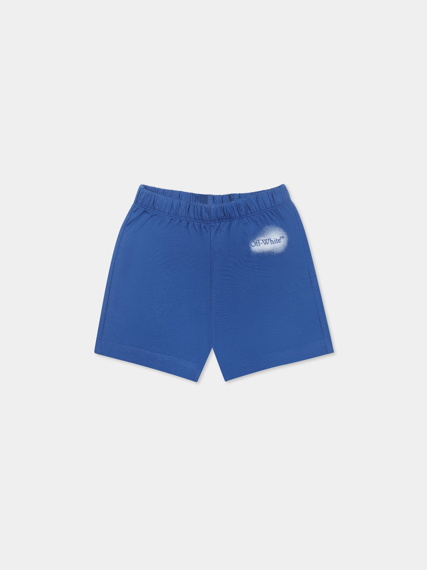 Blue shorts for baby boy with logo