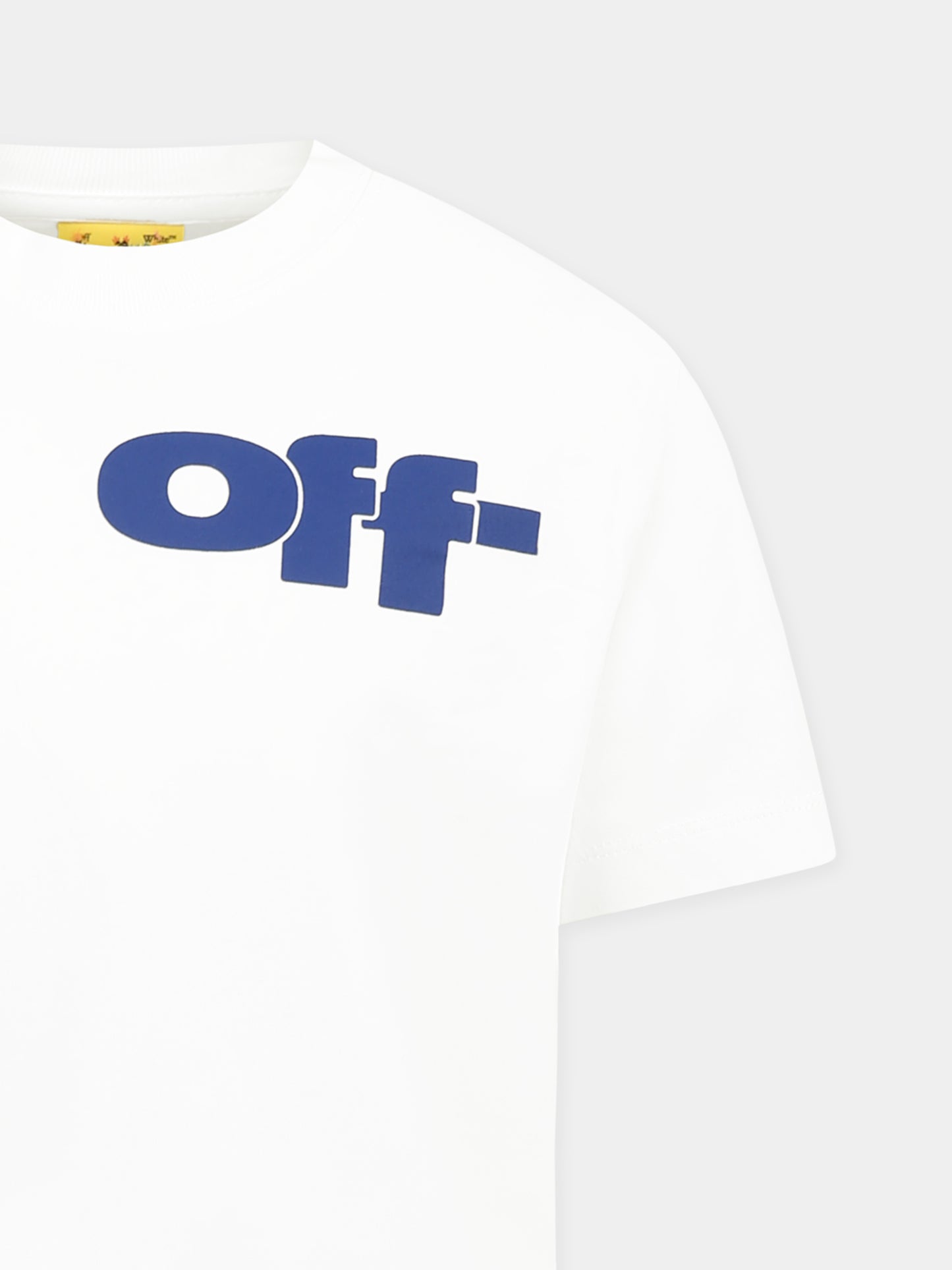 T-shirt bianca per bambino con logo,Off White,OBAA002S25JER0020145