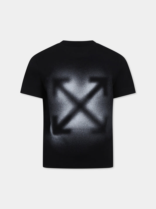 Black t-shirt for boy with logo