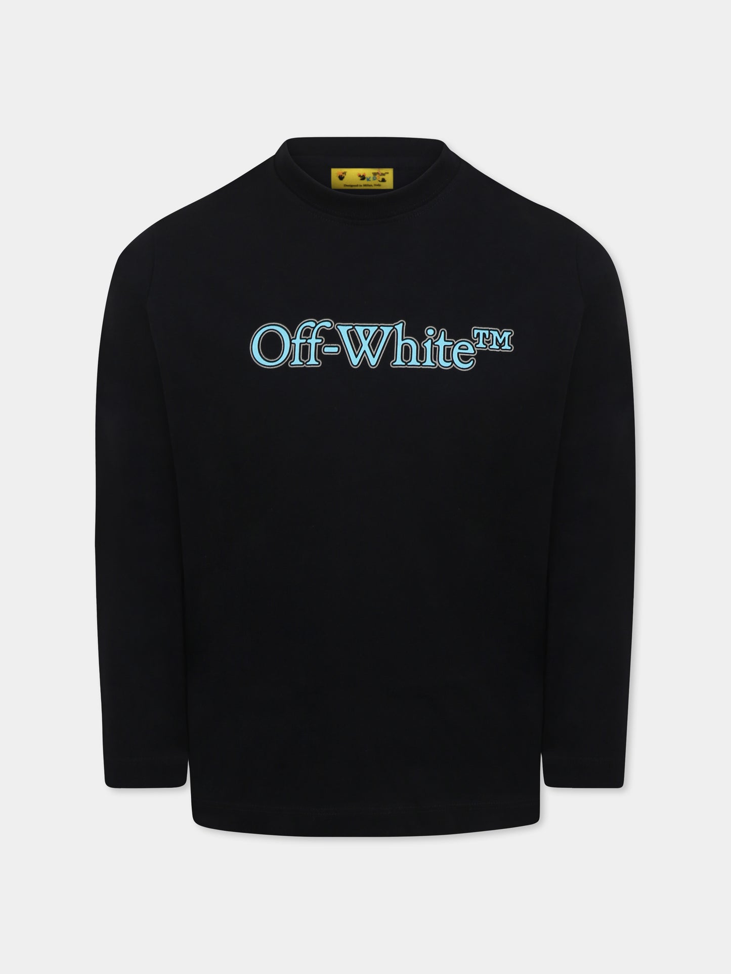 T-shirt nera per bambino con logo,Off White,OBAB001S25JER0011040