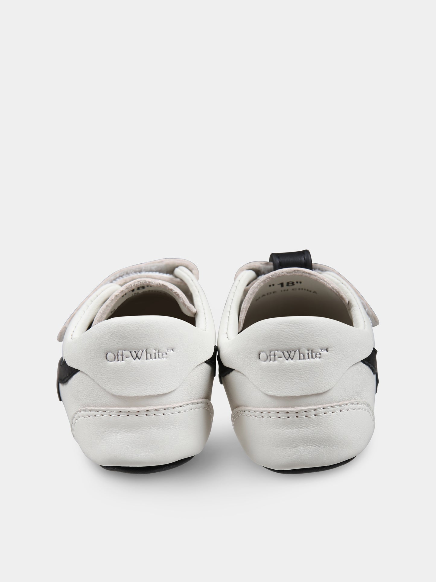 Sneakers avorio per neonati con freccia,Off White,OBIX001C99LEA0020110