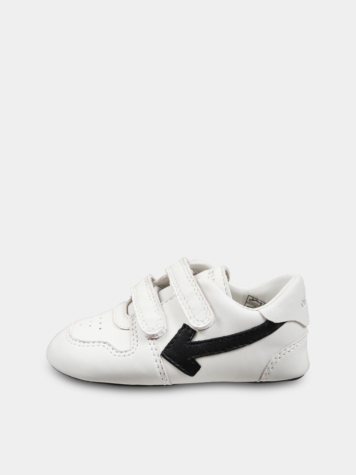 Sneakers avorio per neonati con freccia,Off White,OBIX001C99LEA0020110