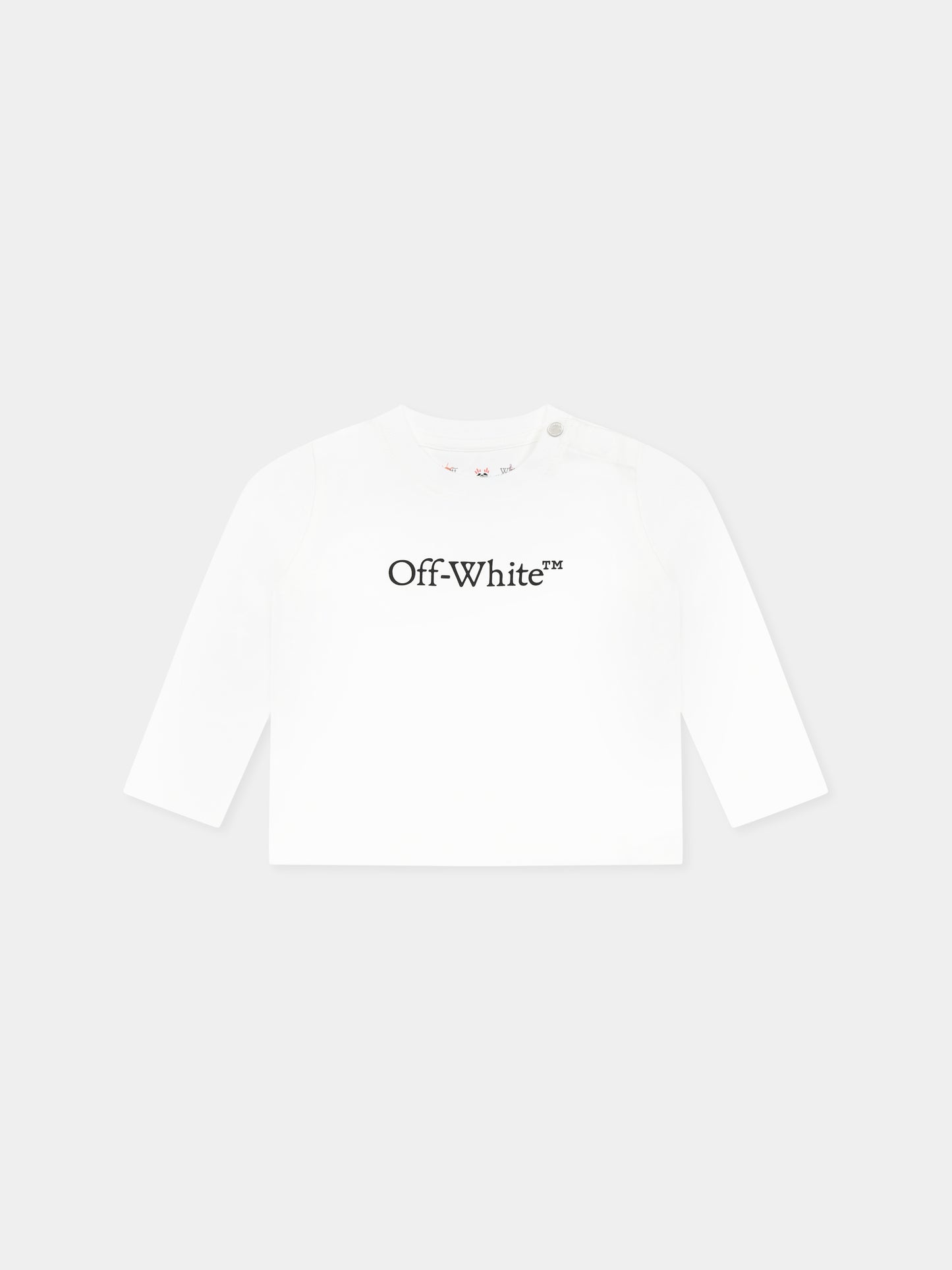 T-shirt bianca per neonato con logo,Off White,OBXB001S25JER0040110