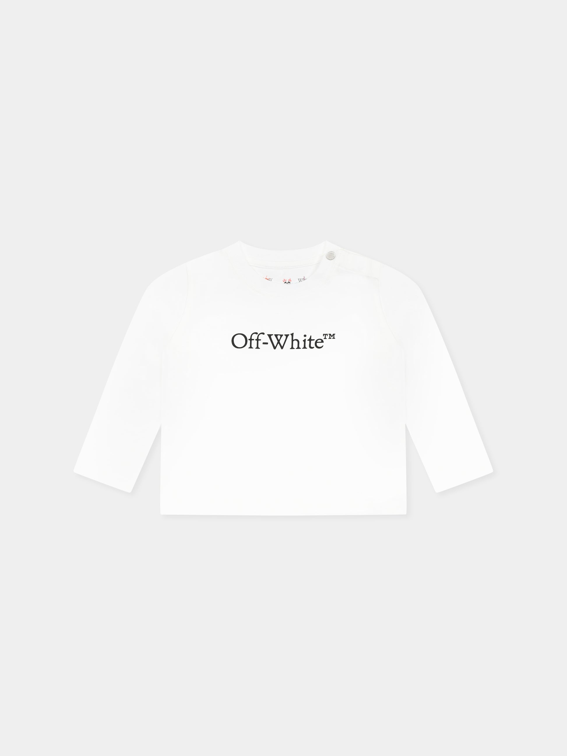 T-shirt bianca per neonato con logo,Off White,OBXB001S25JER0040110