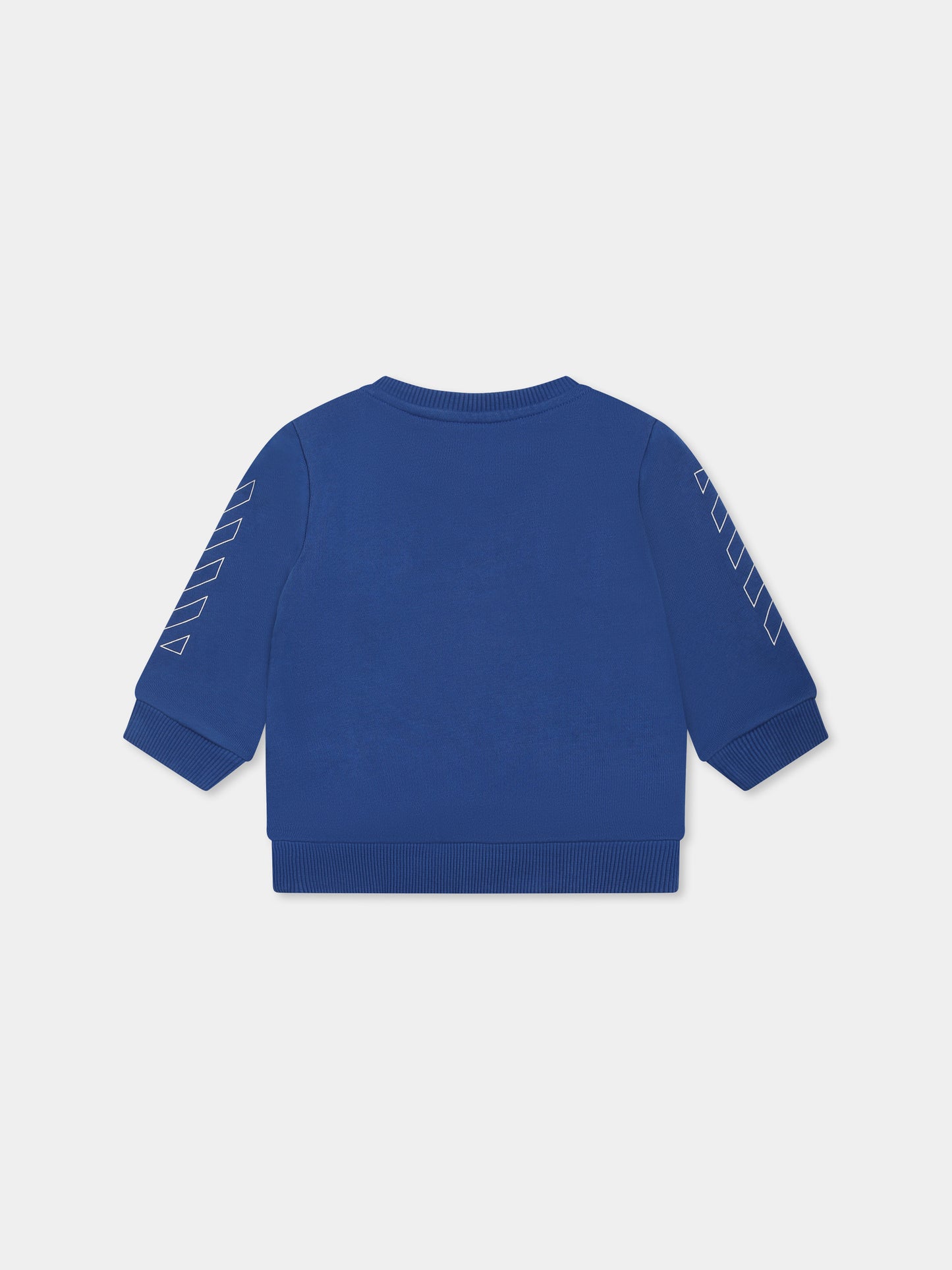 Felpa blu per neonato con logo,Off White,OBXC001S25FLE0014501