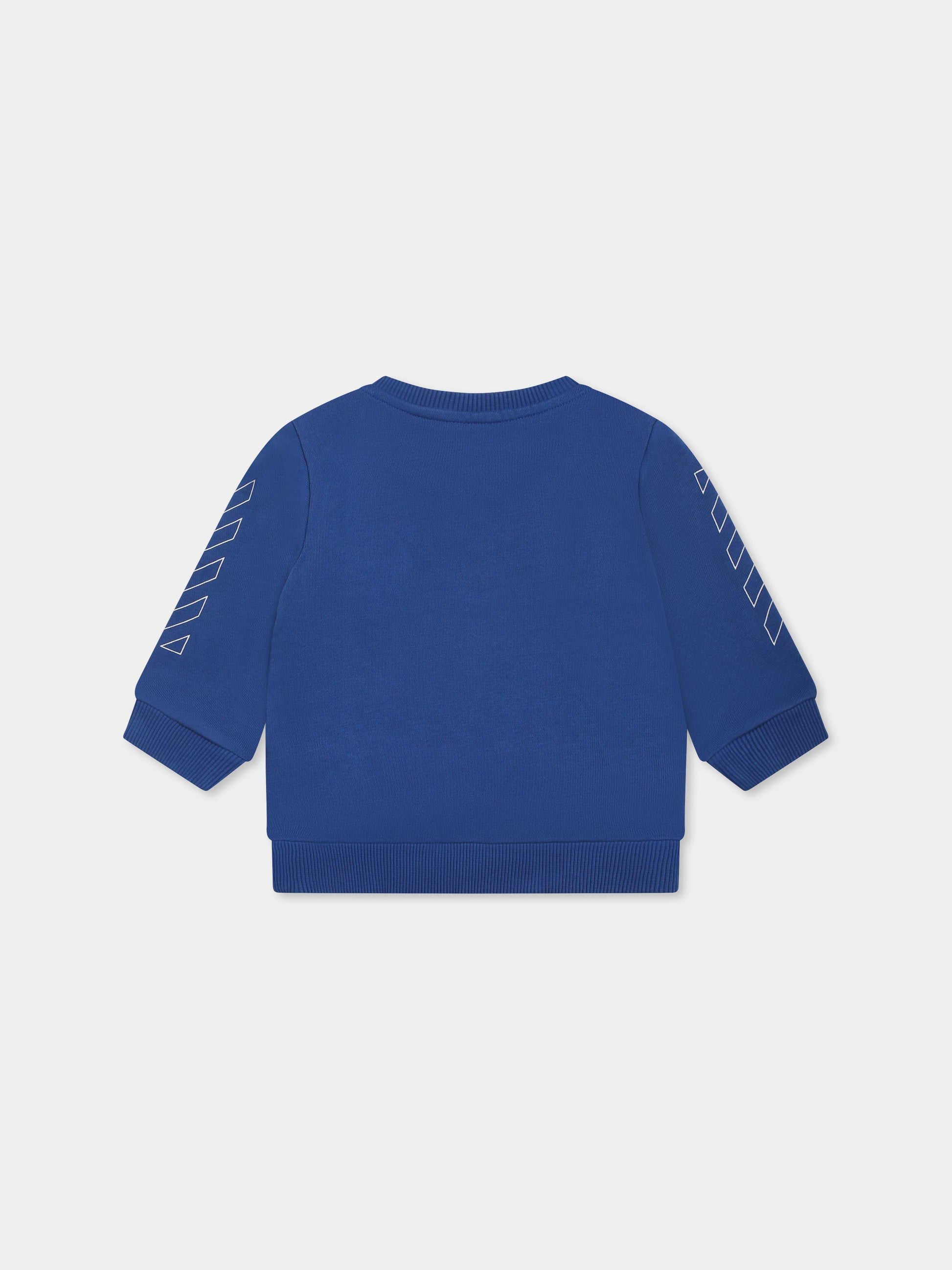 Felpa blu per neonato con logo,Off White,OBXC001S25FLE0014501