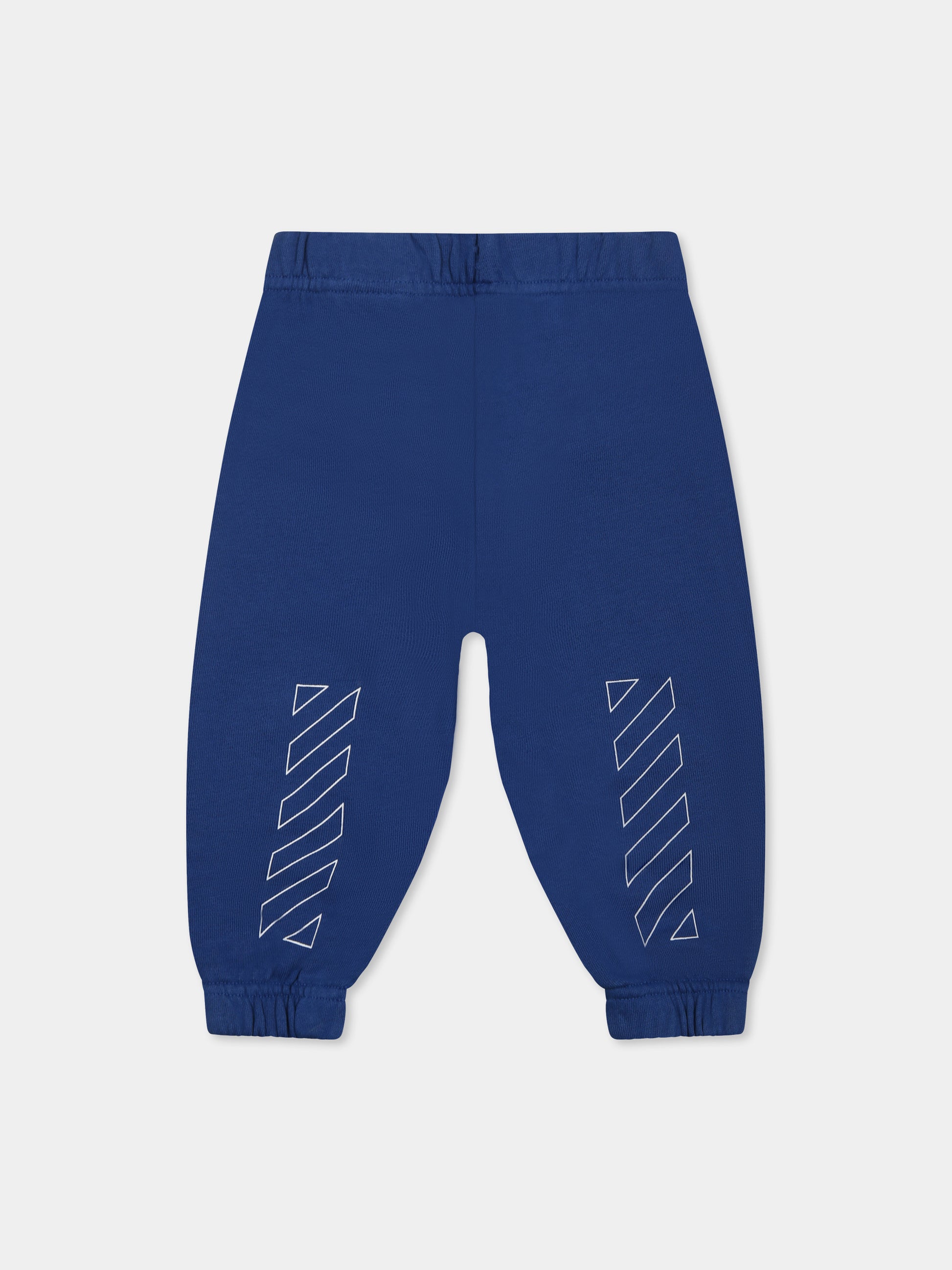 Pantaloni blu per neonato con logo,Off White,OBXD001S25FLE0014501