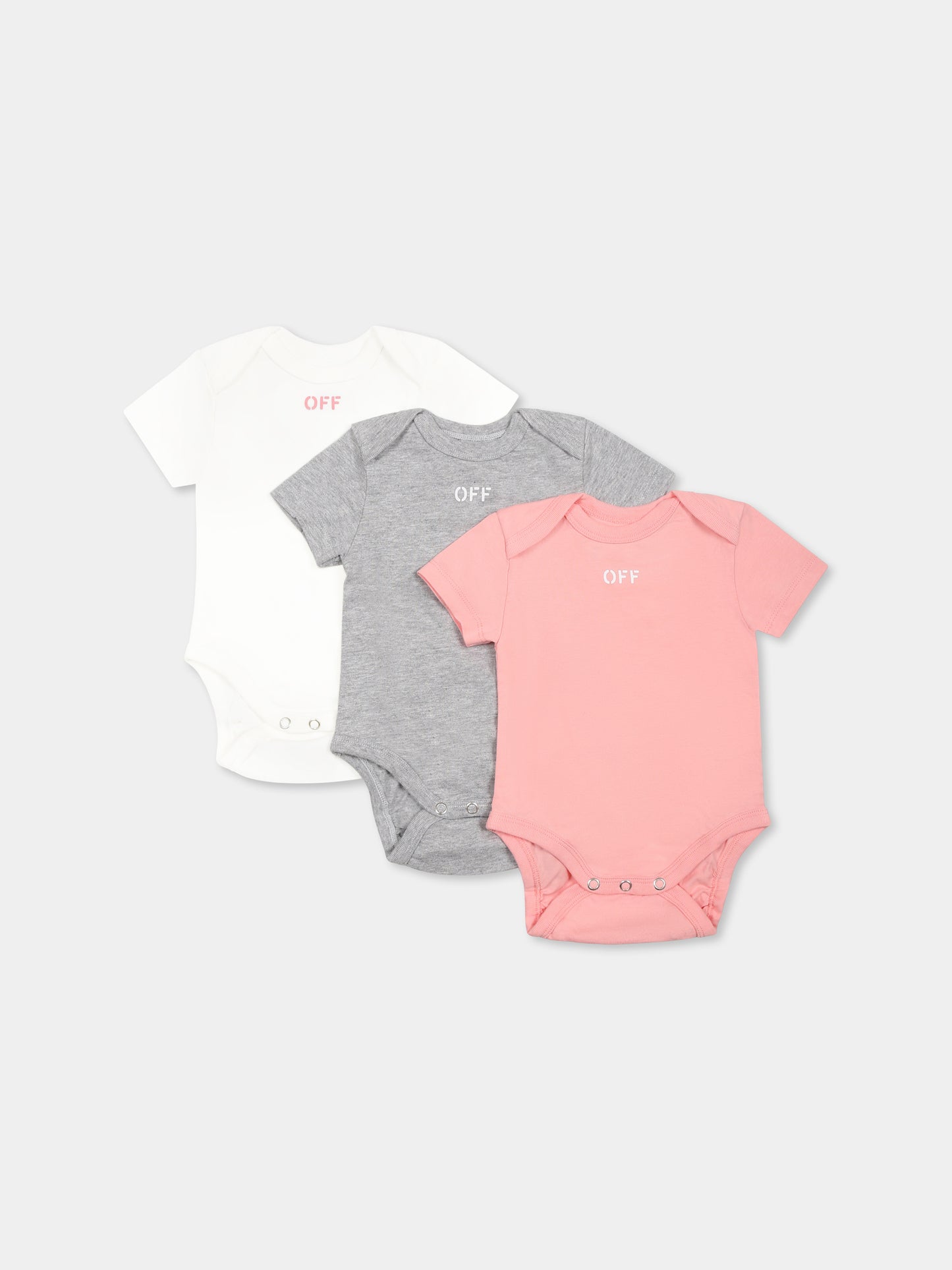 Set body multicolor per neonata con logo,Off White,OG2X009S25JER0018484