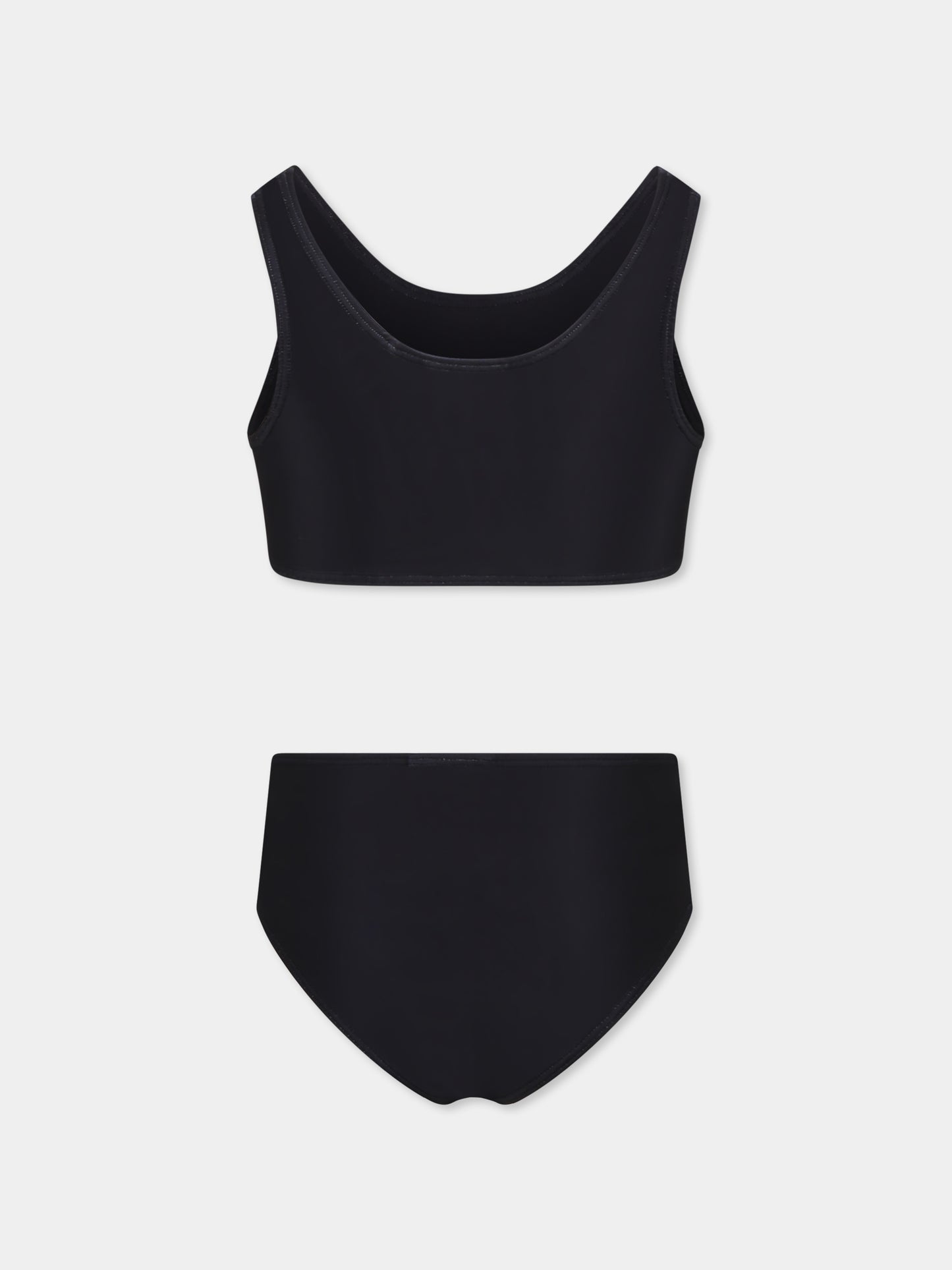 Bikini nero per bambina con logo e farfalle,Off White,OGFA014S25JER0011001