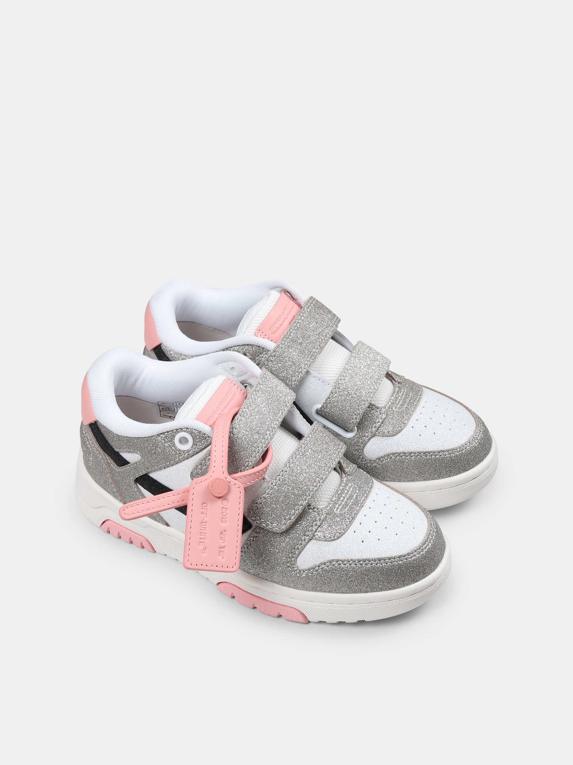 Sneakers Out of Office grigie per bambina con freccia,Off White,OGIA005S25LEA0028330