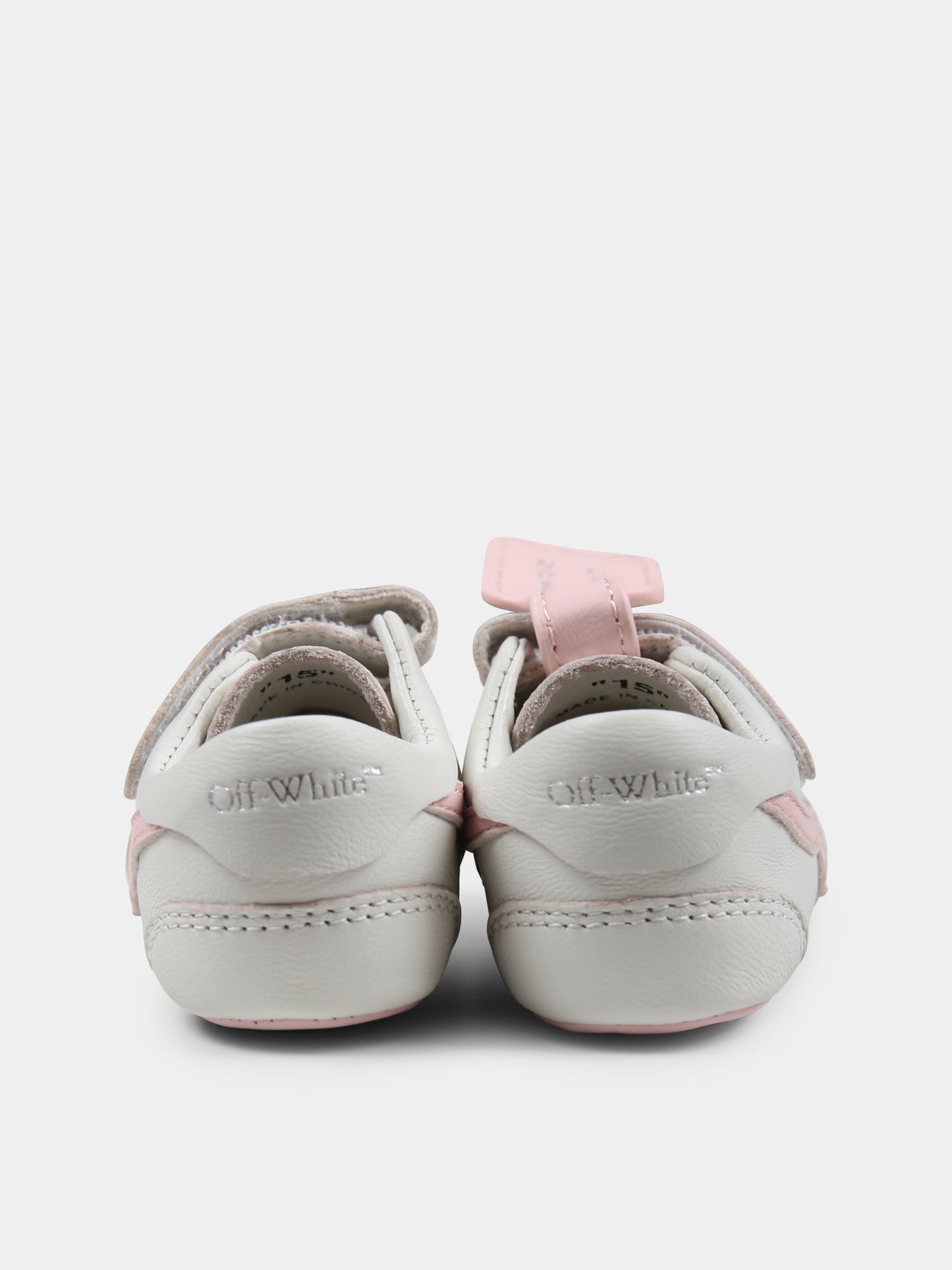 Sneakers avorio per neonata con freccia,Off White,OGIX001S25LEA001013C