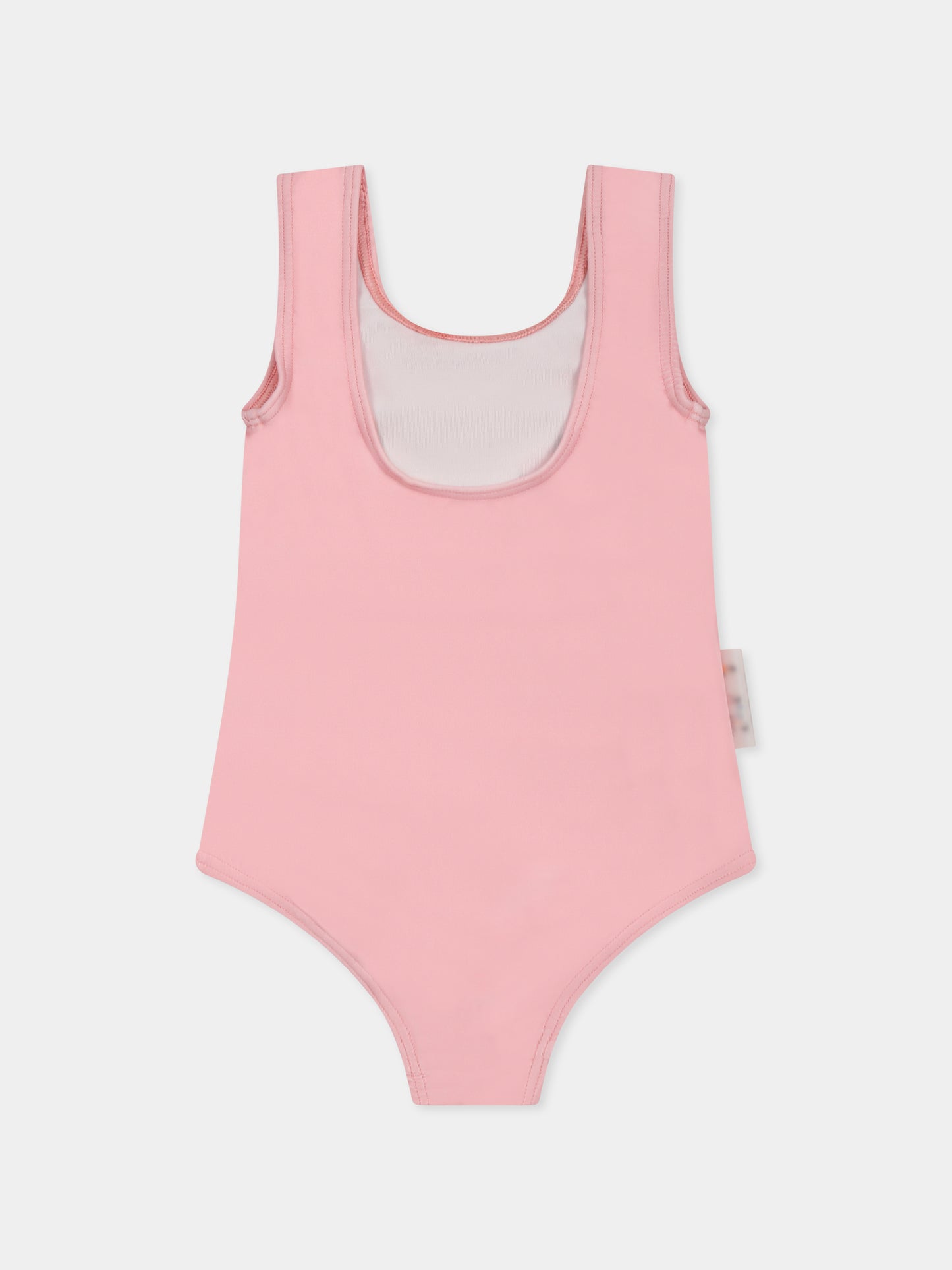 Costume intero rosa per neonata con logo e farfalle,Off White,OGX6002S25JER0013010