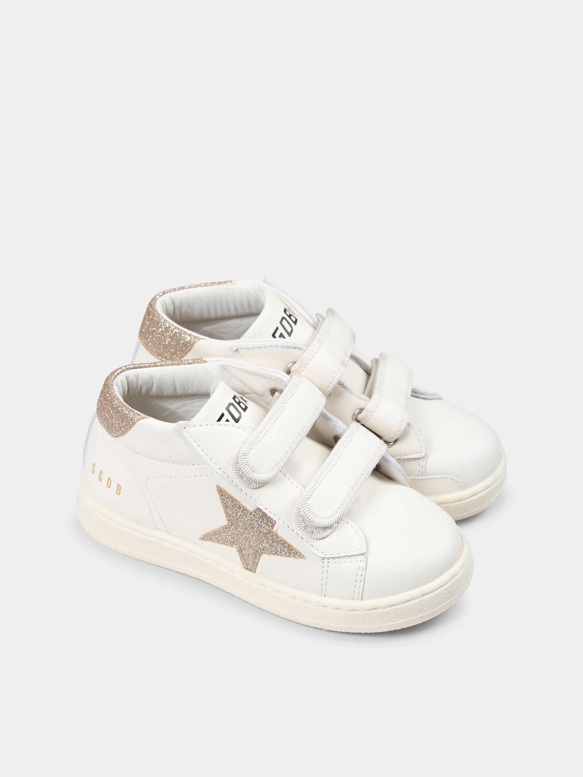 Sneakers June Ballstar avorio per neonata e bambina con stella,Golden Goose,GJF00386 F006752 10847
