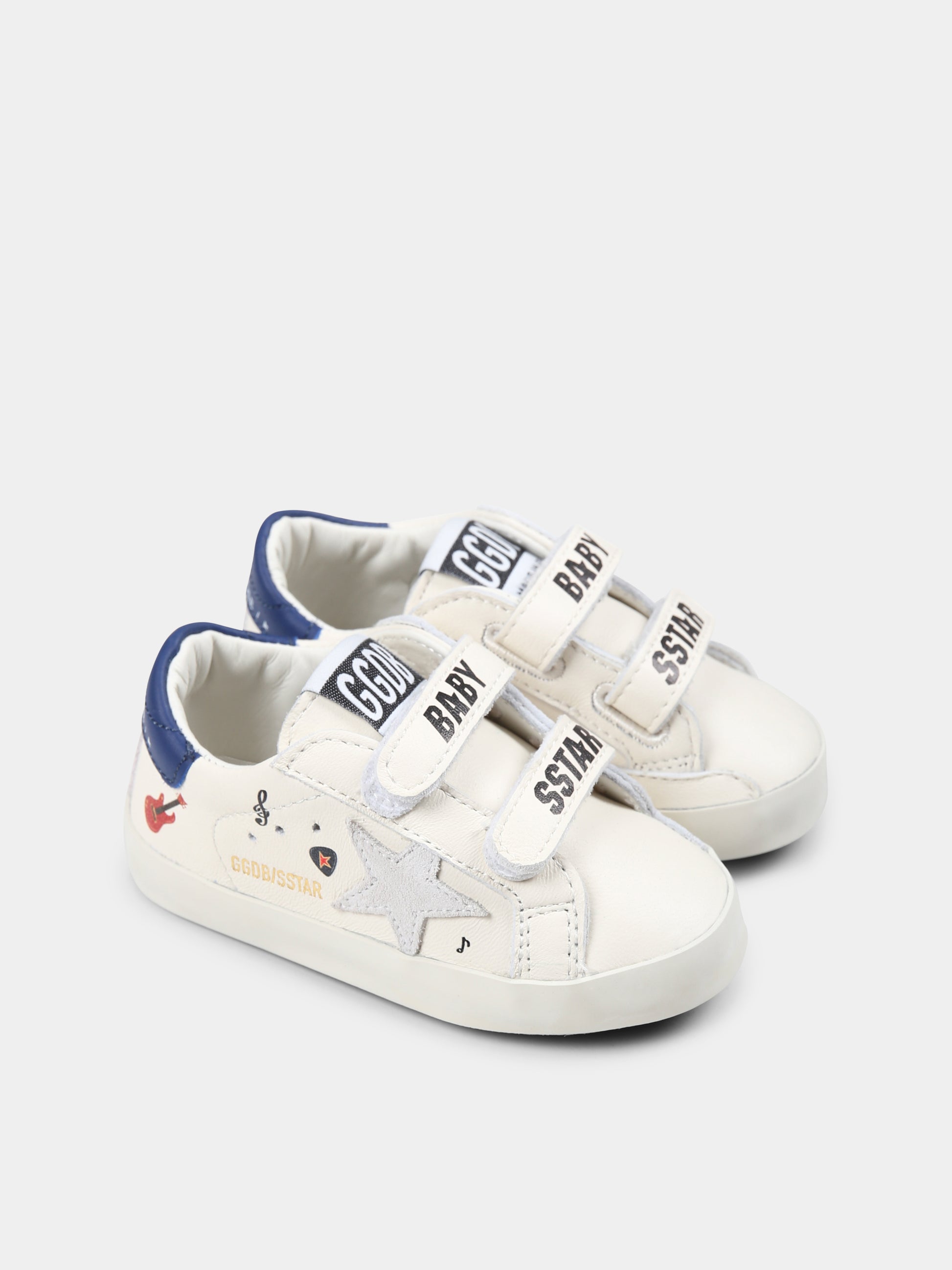 Sneakers Baby School avorio per neonati con stella,Golden Goose,GIF00166 F006744 12219