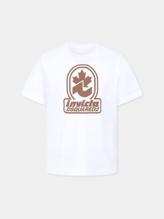 White t-shirt for kids with logo