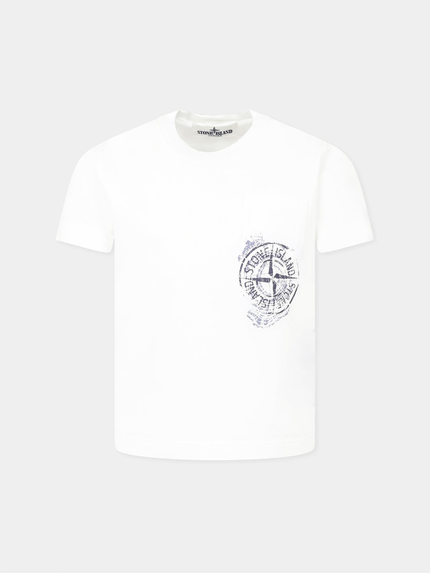 White t-shirt for boy with compass