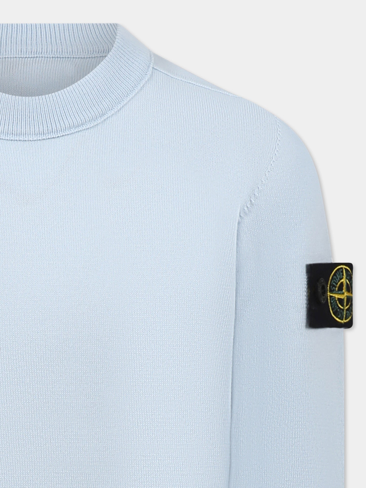 Light blue sweater for boy with compass