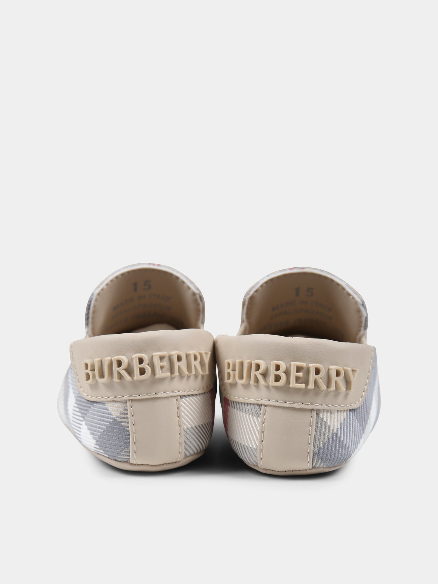 Slip on beige per neoanti con check vintage,Burberry Kids,8099959 A2205