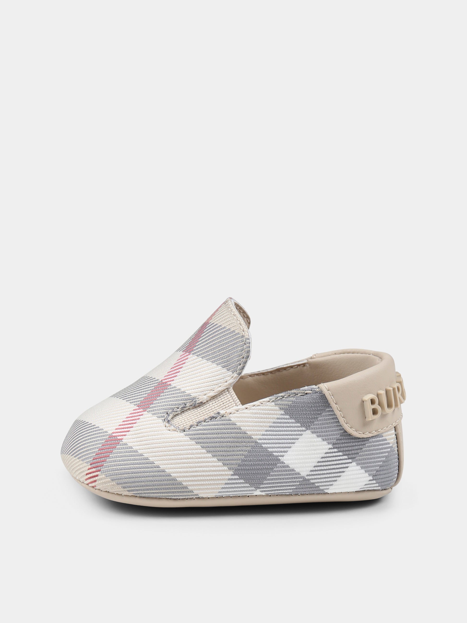 Slip on beige per neoanti con check vintage,Burberry Kids,8099959 A2205