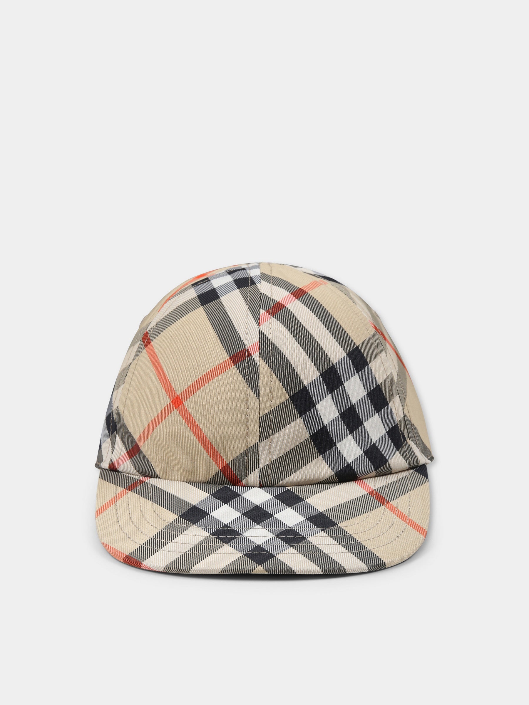 Cappello beige per bambino con check vintage,Burberry Kids,8101181 B9368