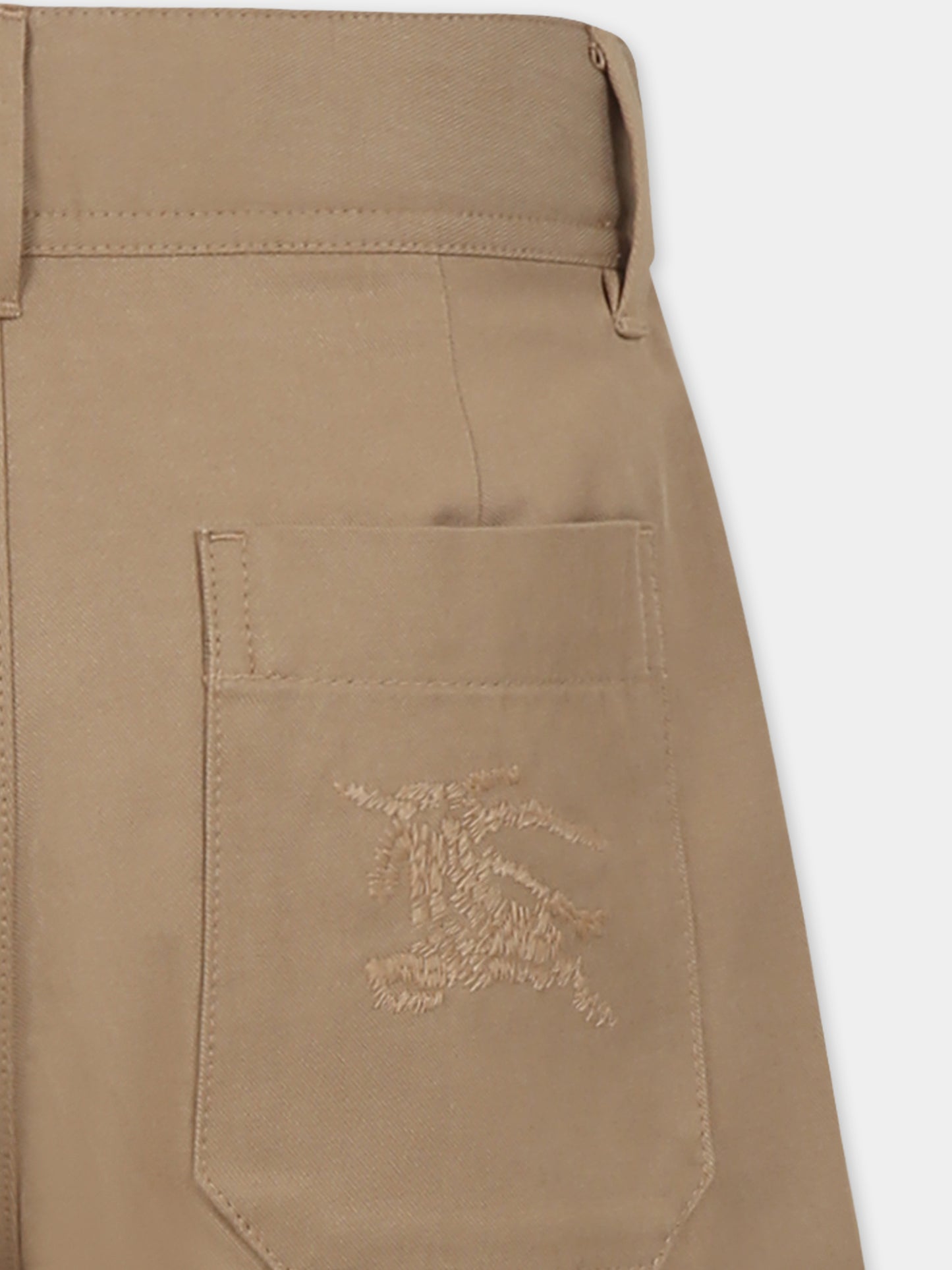 Shorts beige per bambino con logo ricamato,Burberry Kids,8100470 B9719