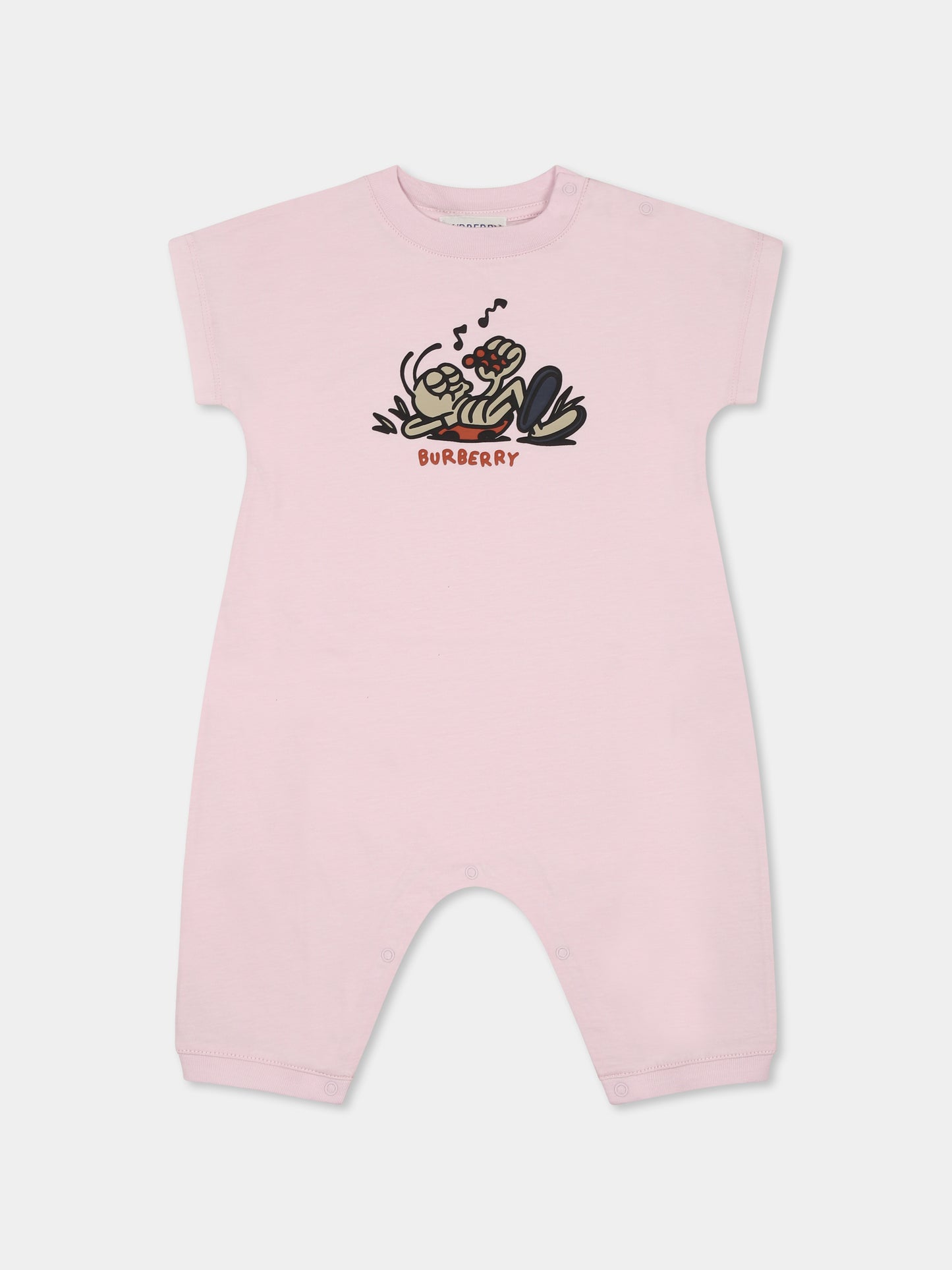 Pink romper for baby girl with ladybug