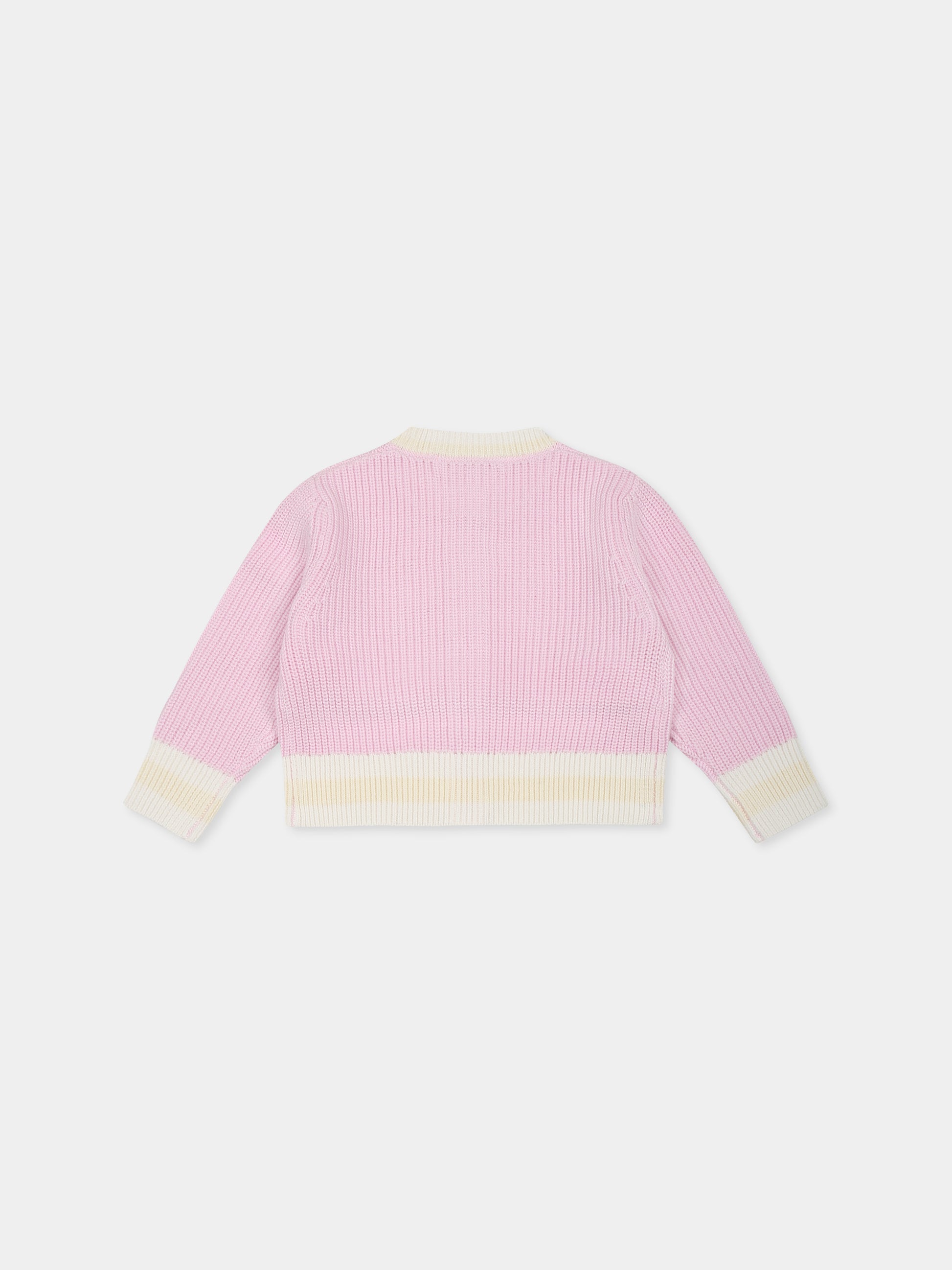 Cardigan rosa per neonata con logo,Marni Kids,M01394 M00V5 MK145V 0M347