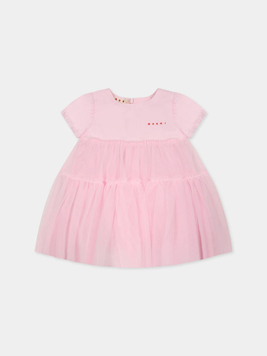 Vestito rosa per neonata con logo,Marni Kids,M01439 M00U0 MD294D 0M347