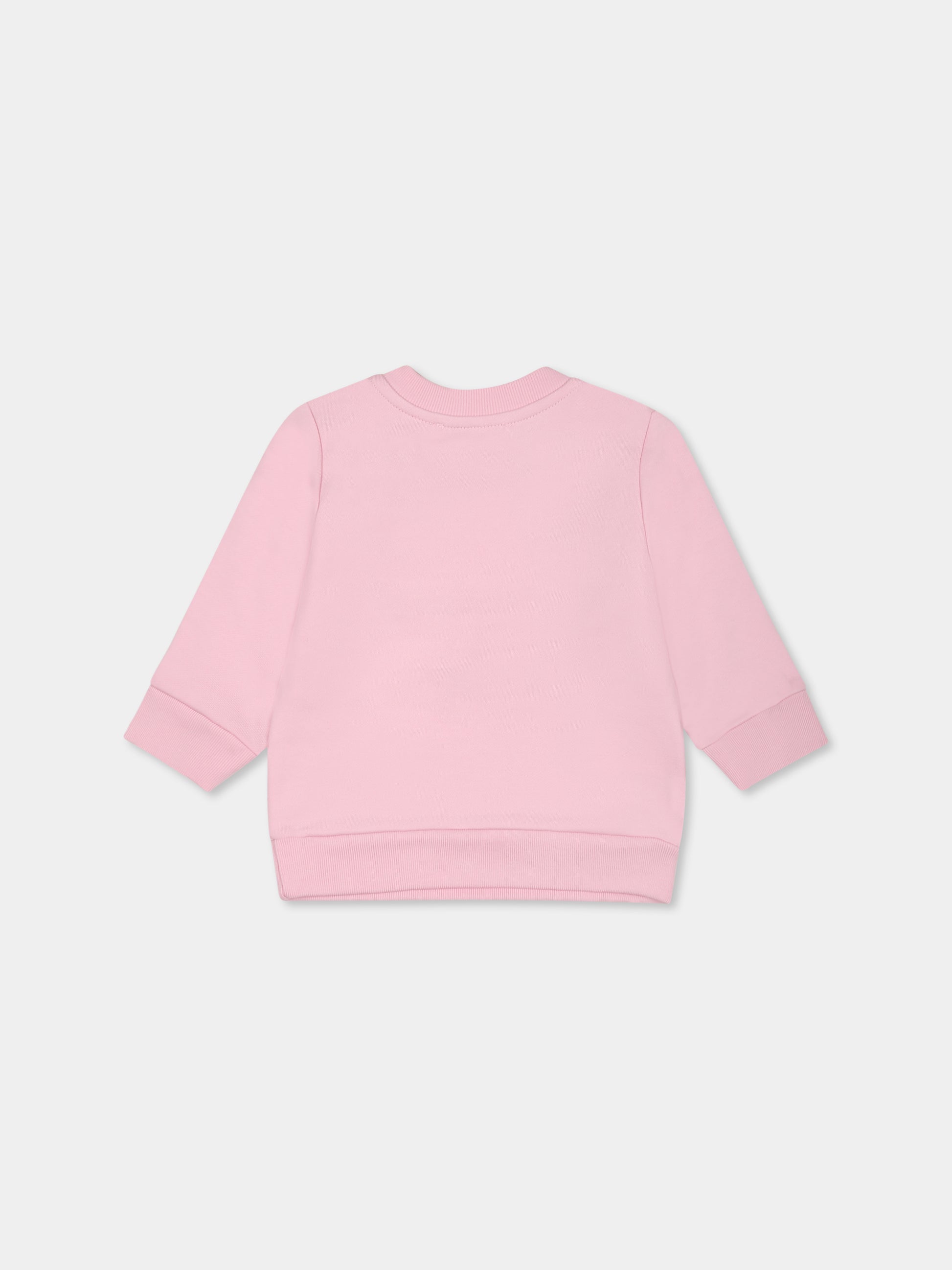 Felpa rosa per neonata con logo bianco,Marni Kids,M01437 M00V0 MS319B 0M347