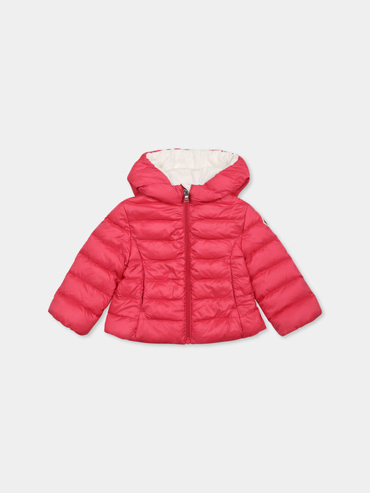 Piumino Ige fucsia per neonata con logo,Moncler Kids,K1951 1A00010 597YF 542