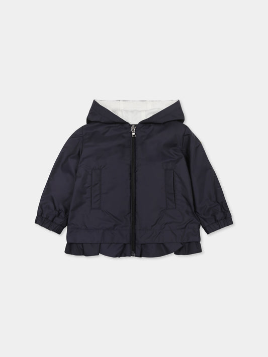 Giacca a vento Dana blu per neonata con logo,Moncler Kids,K1951 1A00012 53A5E 742