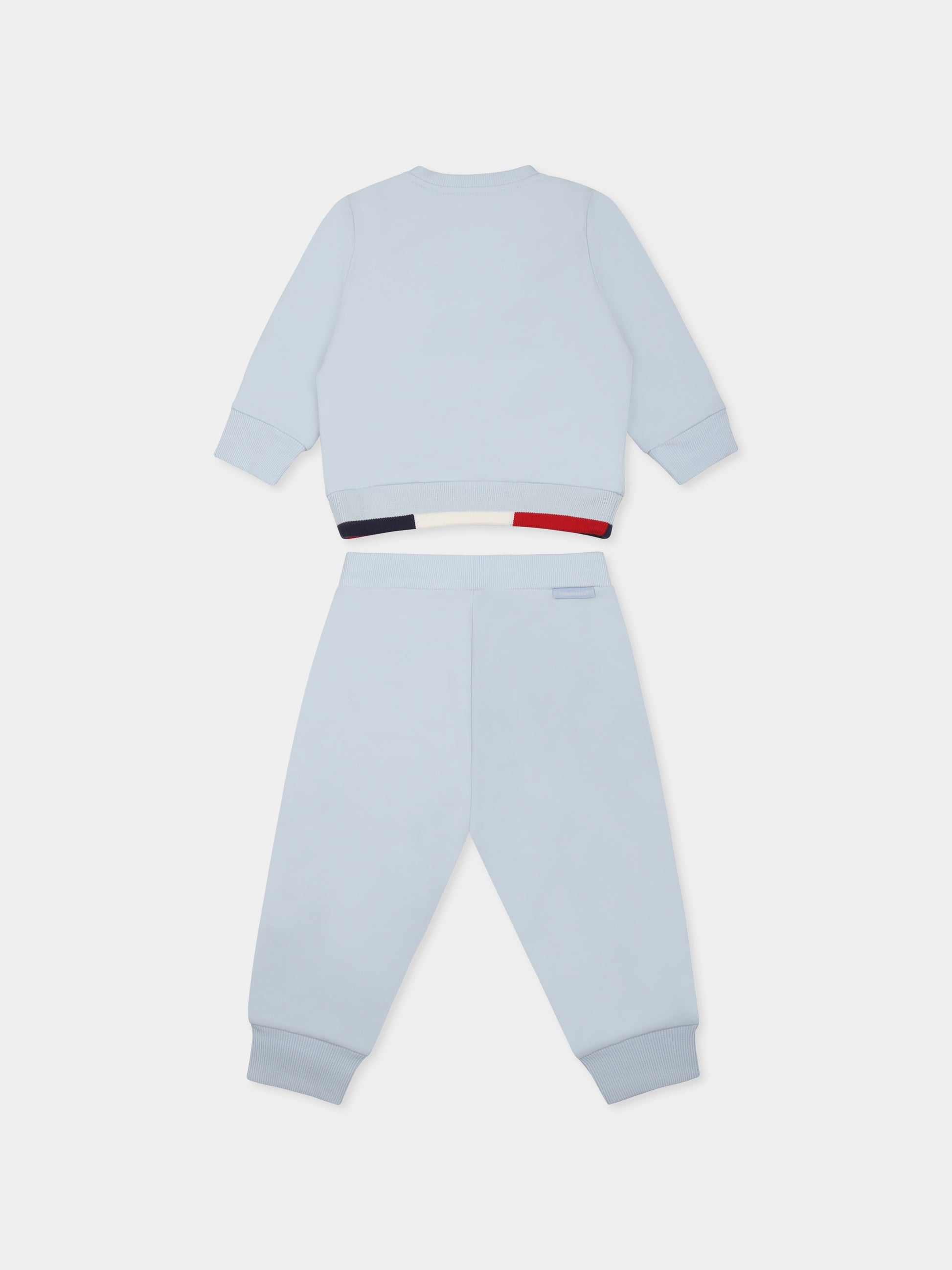 Completo celeste per neonato con logo,Moncler Kids,K1951 8M00006 89AEB 709