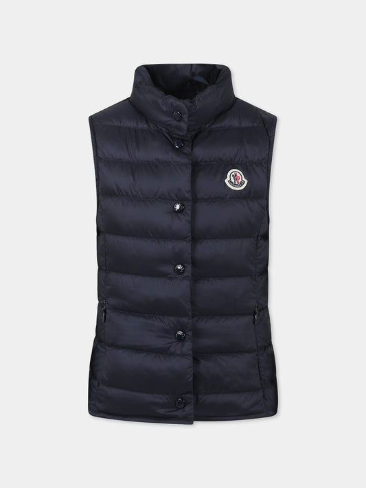 Gilet Liane blu per bambina con logo,Moncler Kids,K1954 1A00026 597YF 778